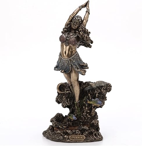 Miniatura 1 de Veronese Design Estatua de resina fundida en frío de Yemaya Orisha of the Ocean de 10.25 pulgadas, estatua con acabado de bronce, escultura africana