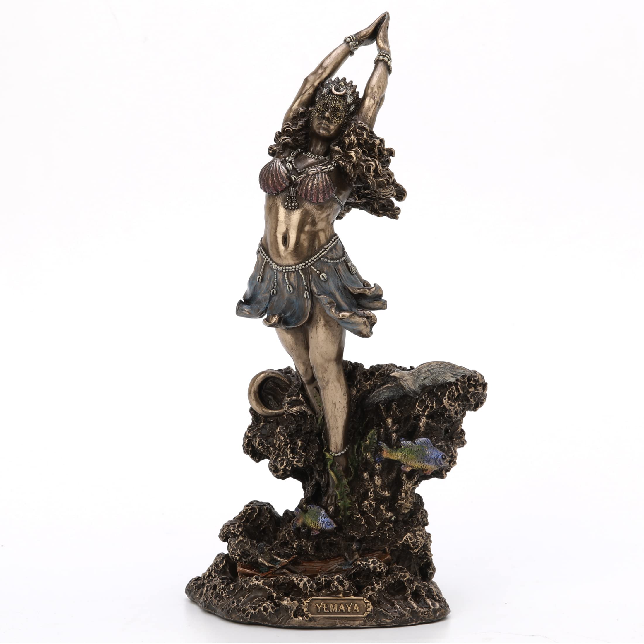 Veronese Design 10.25" Yemaya Orishia of The Ocean Resin Statue Bronze Finish