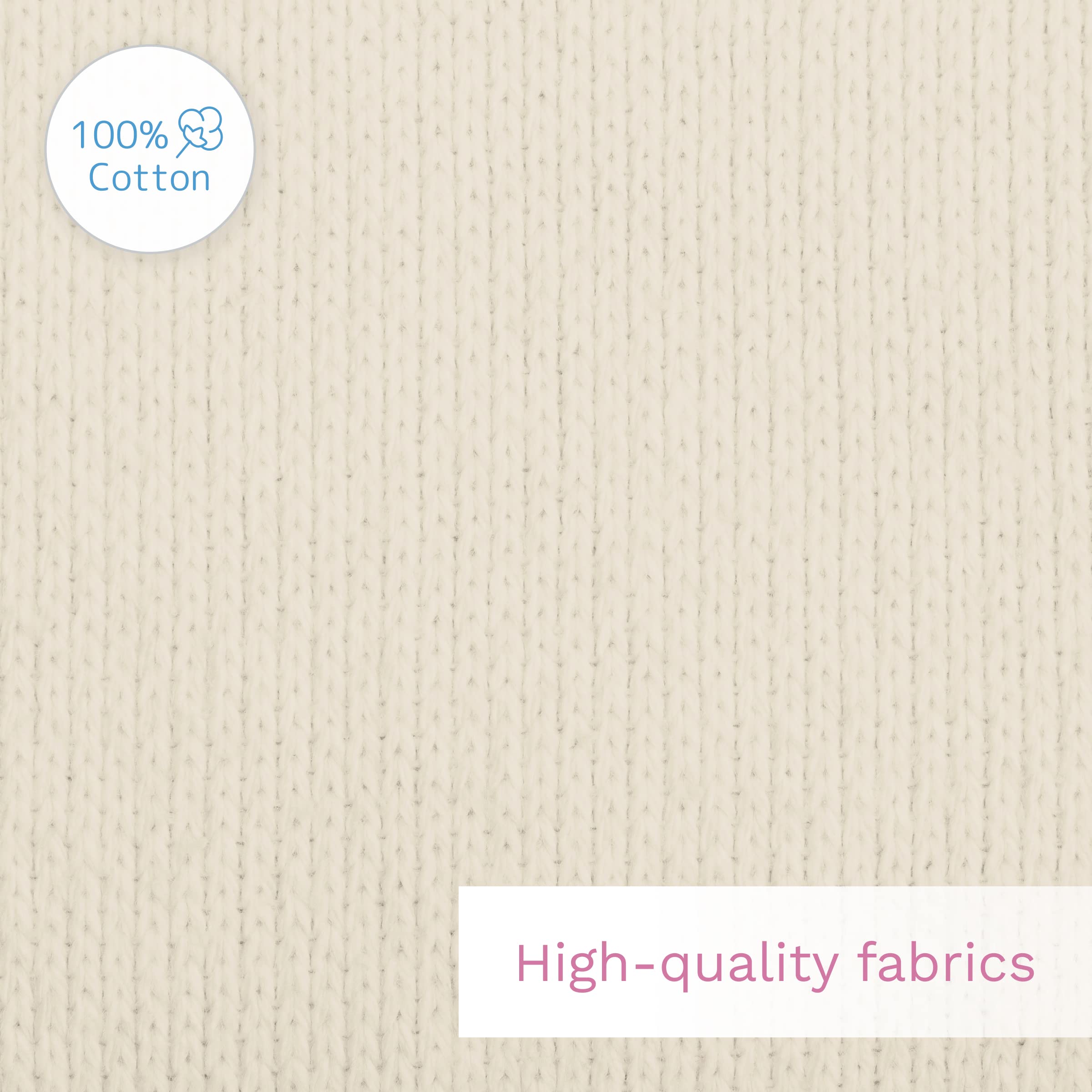 Jersey 100% Cotton Fitted Sheet for 90 x 55 cm Baby Bedside Crib Mattress (Cream) — view 6