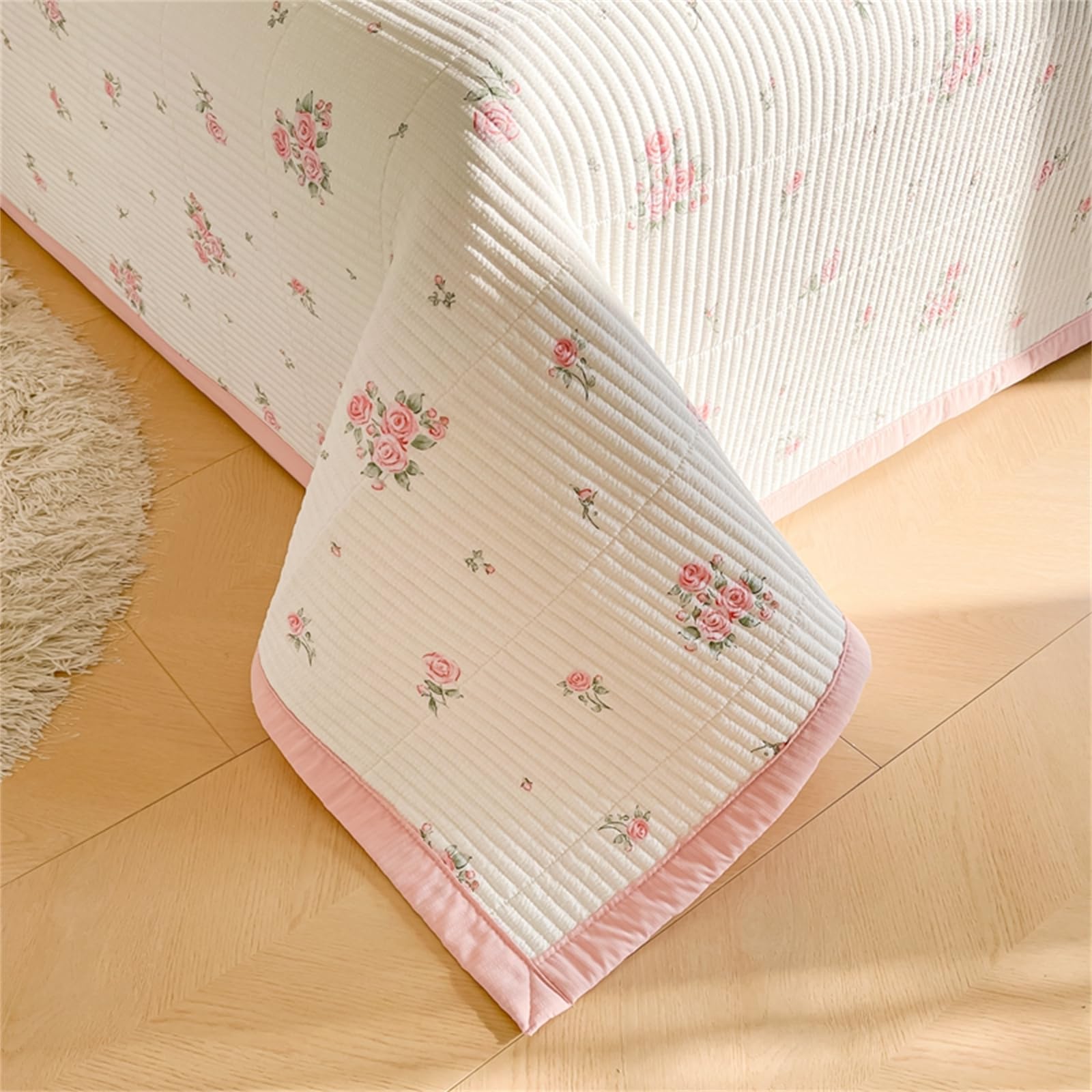 Drap Doux Microfibre Highdi Couvre Lit Imprimé Floral Coloré King Size, Dessus De Dessus De Canapé
