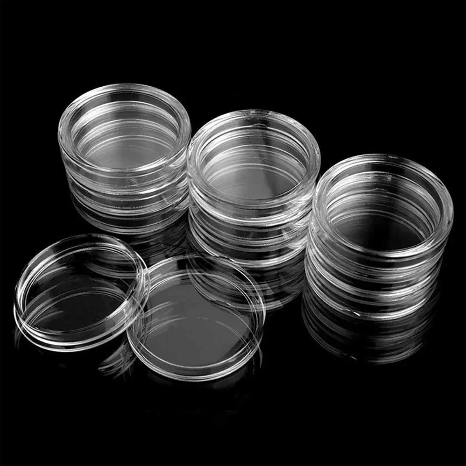 Portamonete, 10 capsule trasparenti per monete, in plastica, protezione per la casa (40 mm)