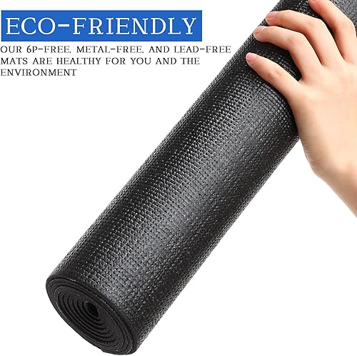 Miniatura 6 de Tinideya Paquete de 40 alfombrillas de yoga de 0.118 pulgadas de grosor a granel, 68 x 24 pulgadas, tapete de entrenamiento antideslizante para