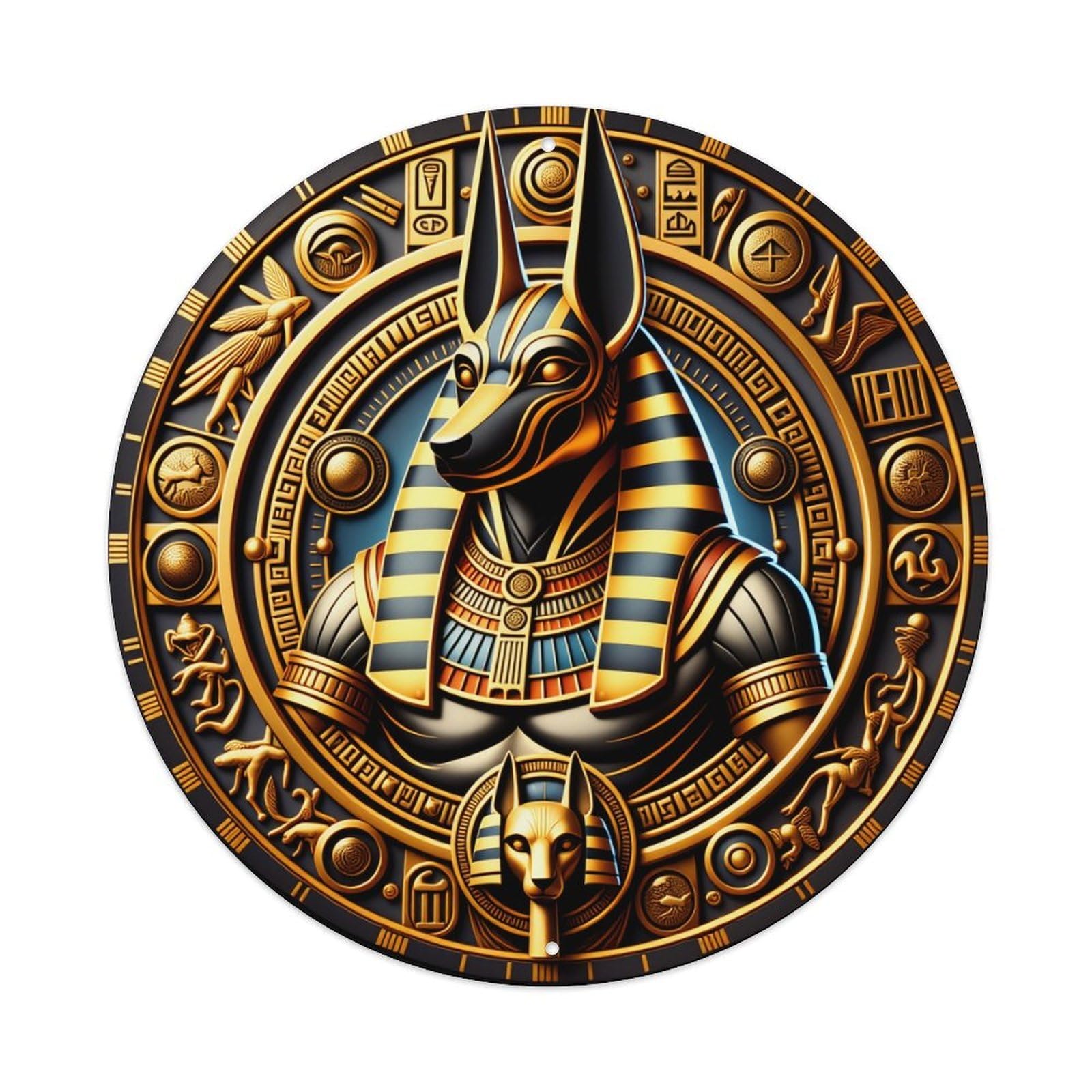 Egyptian Anubis Symbolic Design Art Metal Tin Sign Vintage Garden Bedroom Cafe Bar Man Cave Home Wall Decor Metal Poster 8x8 inches