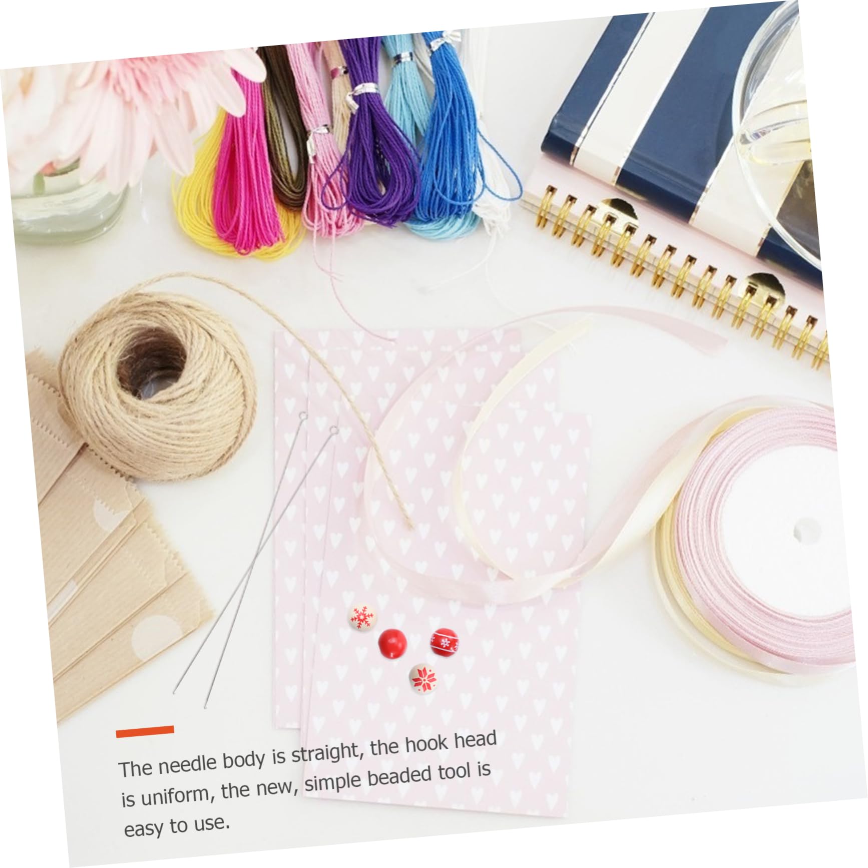 Holibanna 10Pcs Beaded Needles DIY Beading Tools Easy to Use Beaded Hooks for Jewelry Making Thickness for Bracelet and Necklace Crafts