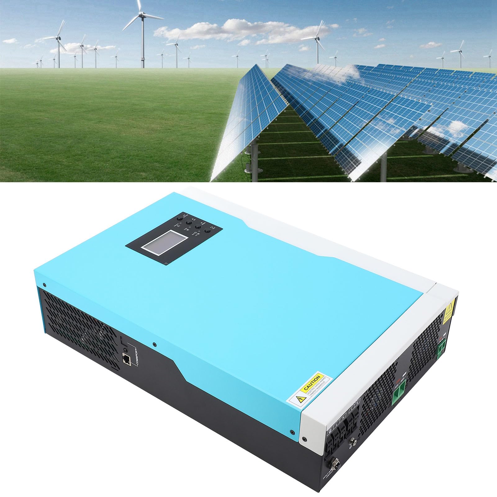 Cocoarm Solar-Wechselrichter-Ladegerät, Reiner Sinus-Solar-Hybrid-Wechselrichter, 3500 W, 230 VAC, MPPT-Controller, LCD, 24 V, Batterielos, für Zuhause, Wohnmobil, Carport, PV-Bac