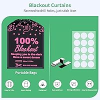Vista 3 de Cortinas ciegas 100% opacas (39 x 59 pulgadas) [Corte DIY a cualquier tamaño o forma] [Pestañas de gancho y bucle] [Bolsas portátiles para viajes]