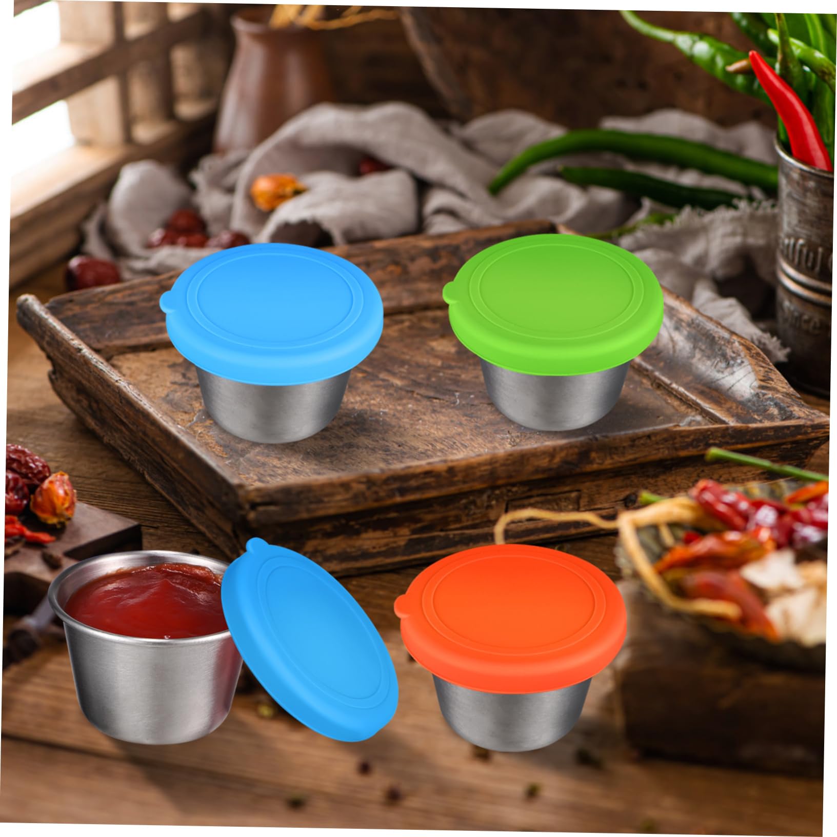 DECHOUS 5 Set Coperchio Per Tazze In Silicone A Prova Di Perdite Contenitore Per Condimenti Piatti Per Condimenti Coperchi Per Tazze Coperchi Per Tazze Coperchi Per Tazze Per 8 pezzi*5