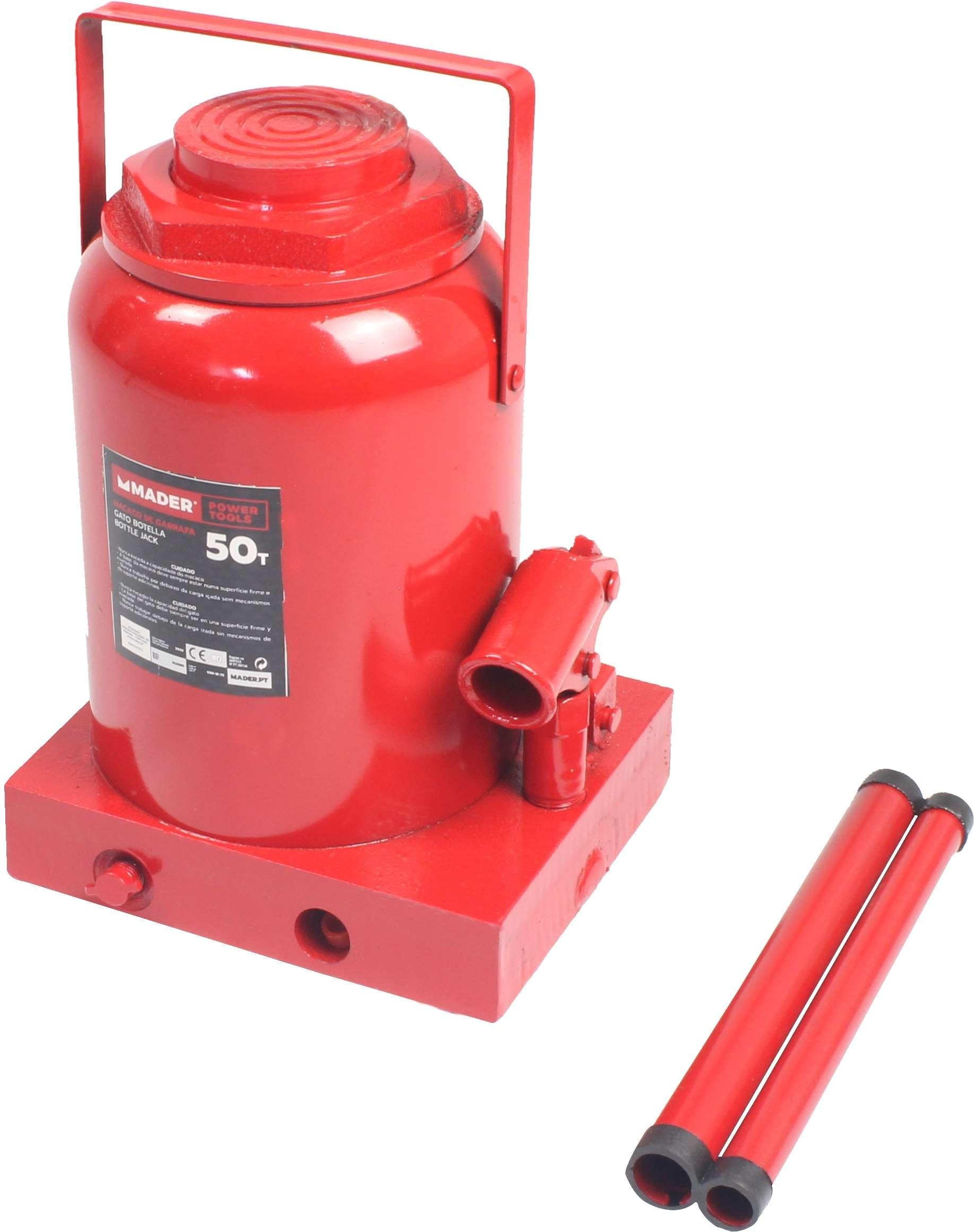 Gato de Botella hidráulico 50T - Ideal para Levantar vehículos, Estructura Robusta de Acero, Capacidad de 50 toneladas, fácil manejo y Transporte.*