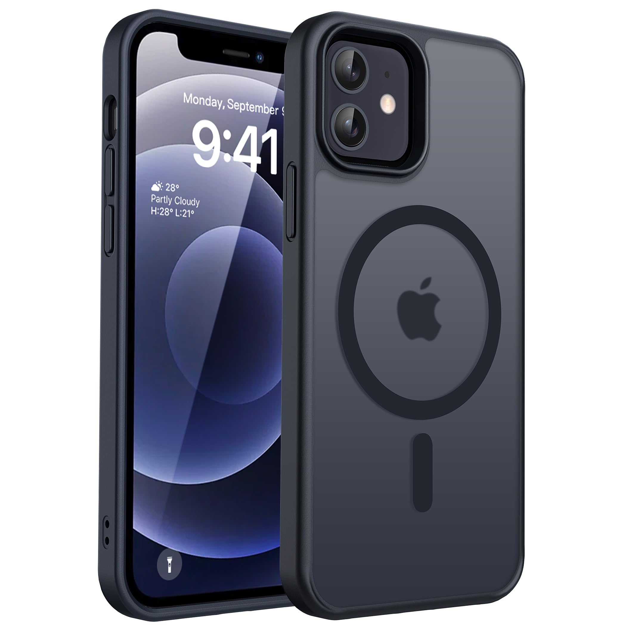 CACOE für Kameraschutzend, Kompatibel mit MagSafe, Stoßfest Kratzfest Magnetisch Rückseite Handyhülle für iPhone Case Transluzente