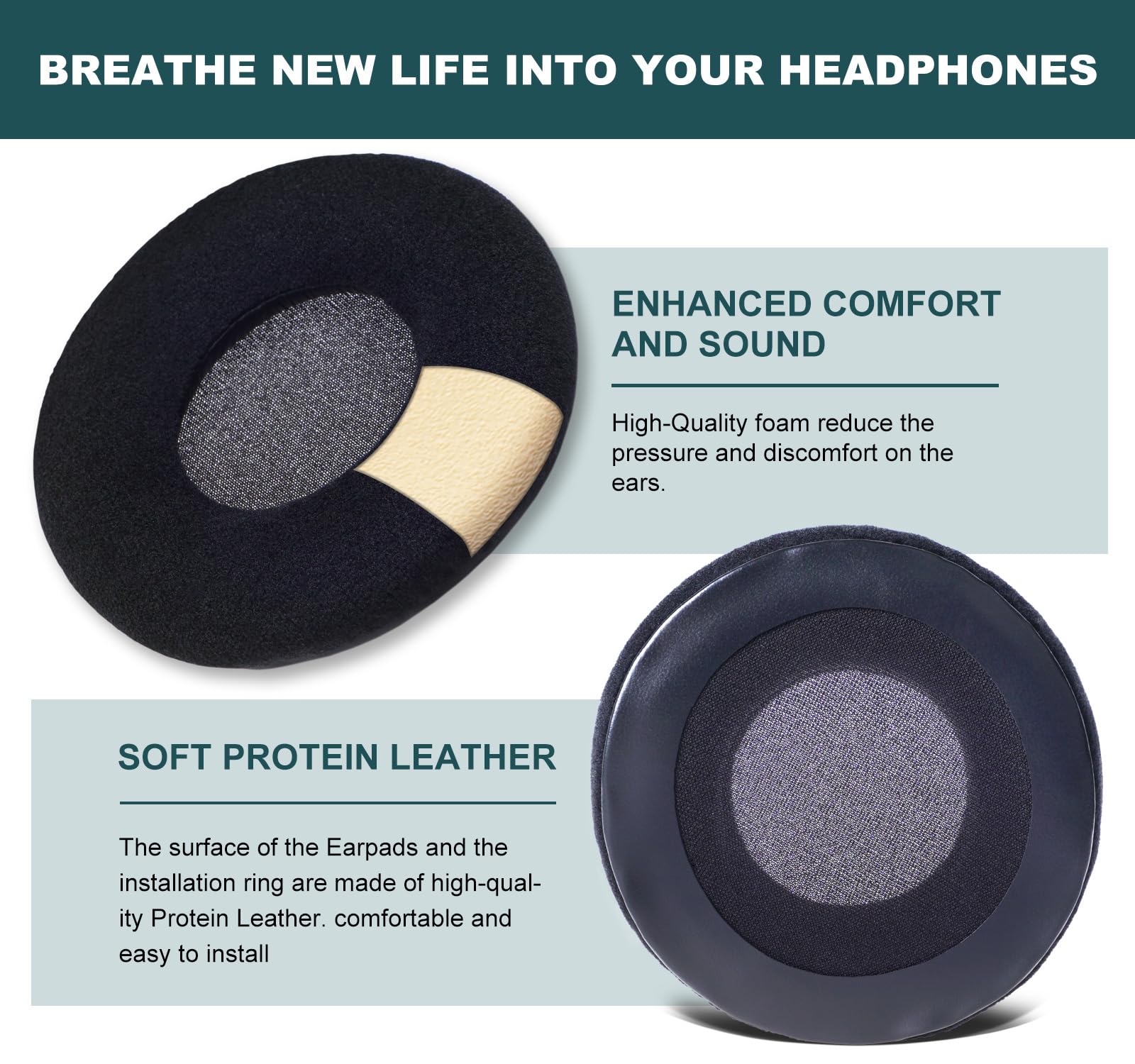 Dolphix Oreille Dolphix Universels (90 Mm) Compatibles Avec Les Beats Audio Technica