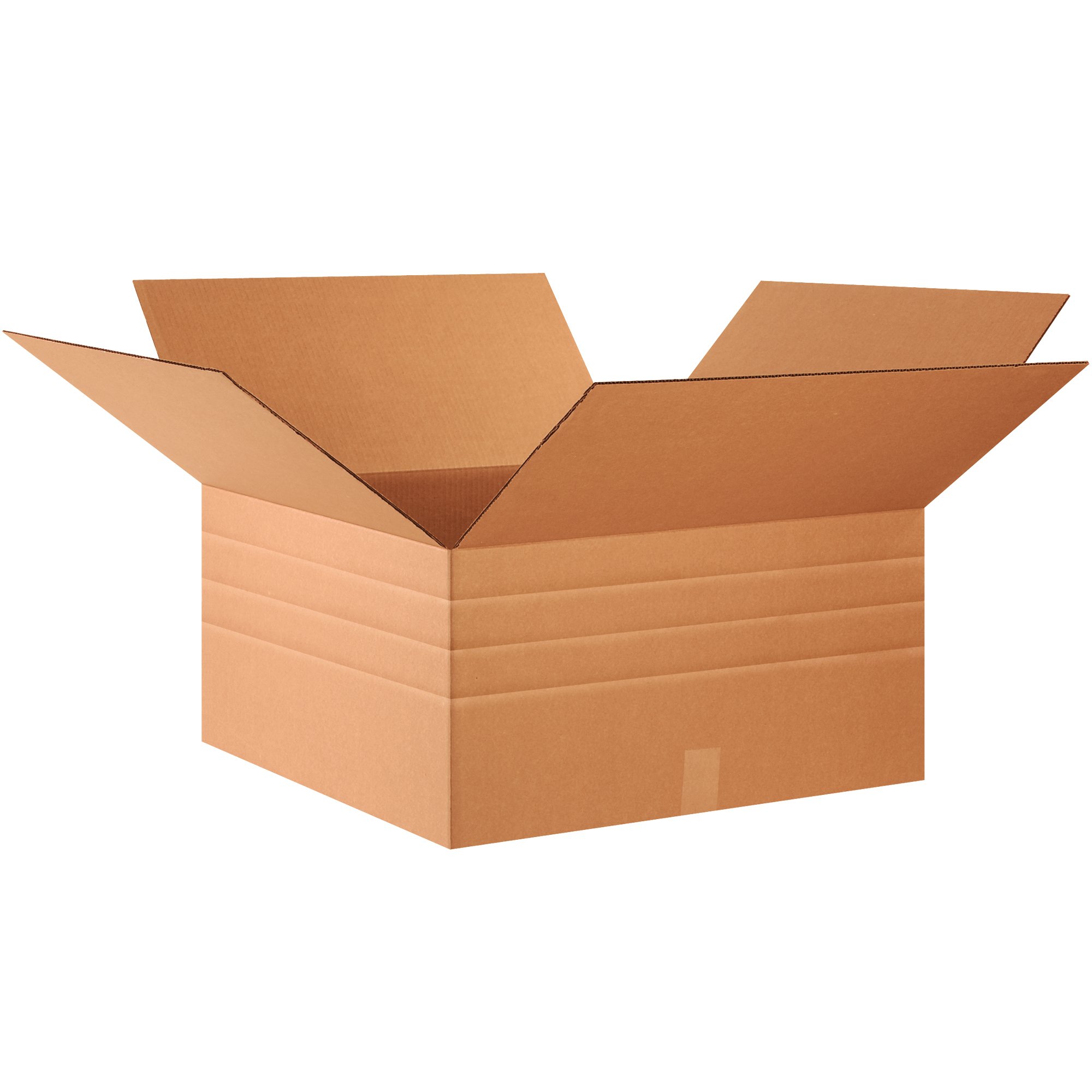 Partners Brand PMD242412 Multi-Depth Corrugated Boxes, 24"L x 24"W x 12"H, Kraft (Pack of 10)