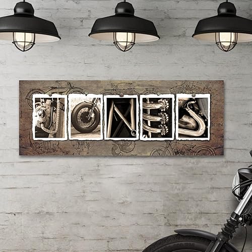 Vista 8 de Personal Prints Impresión artística con nombre personalizado de motocicleta Regalo personalizado para Harley Davidson o motorista Bloque