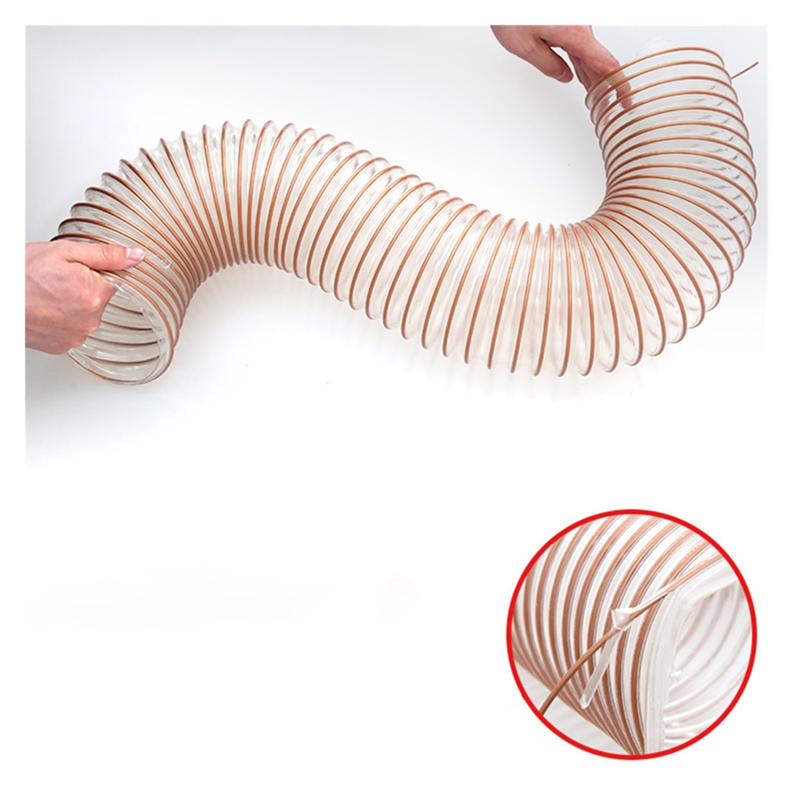 Tuyau Flexible D'aspiration De Collecte De Poussiè Tuyau d'échappement d'aspiration de poussière de tube d'unité centrale Transparent industriel d'épaisseur de 0.63mm for 25-100mm(Inner Diameter 50mm)