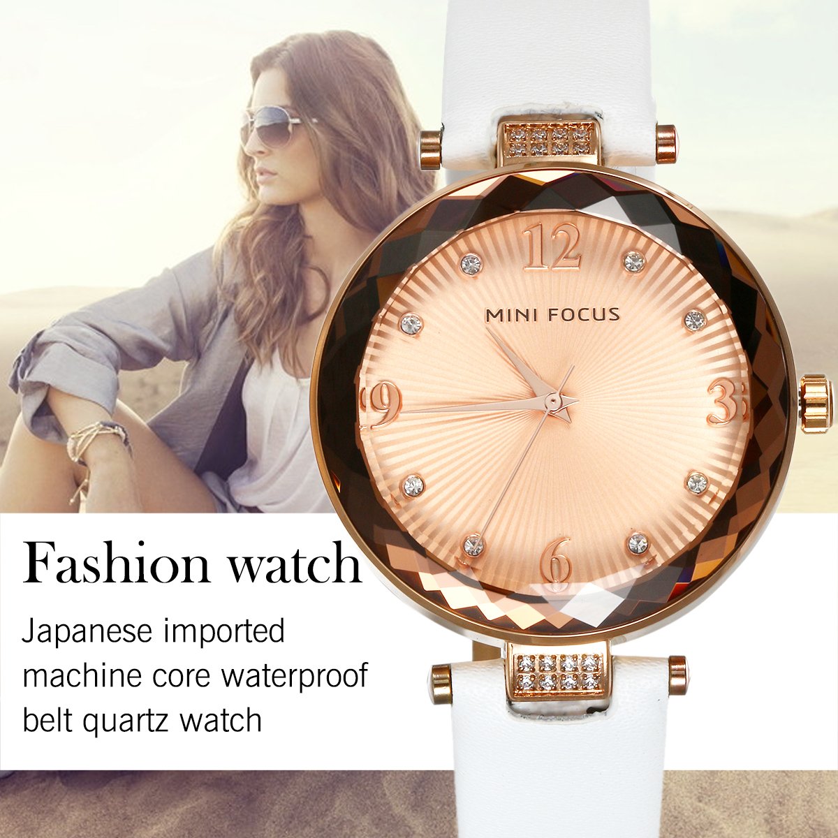 JewelryWe - Reloj de pulsera de cuarzo resistente al agua para mujer, ideal como regalo del día de la madre