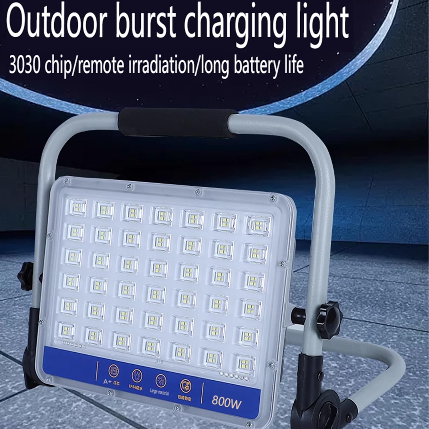 Faretto led da esterno super luminoso 600W 800W, luci di sicurezza portatili IP66 impermeabili, lampada da campeggio con luce potente, illuminazione di emergenza per cantieri edili(600W)