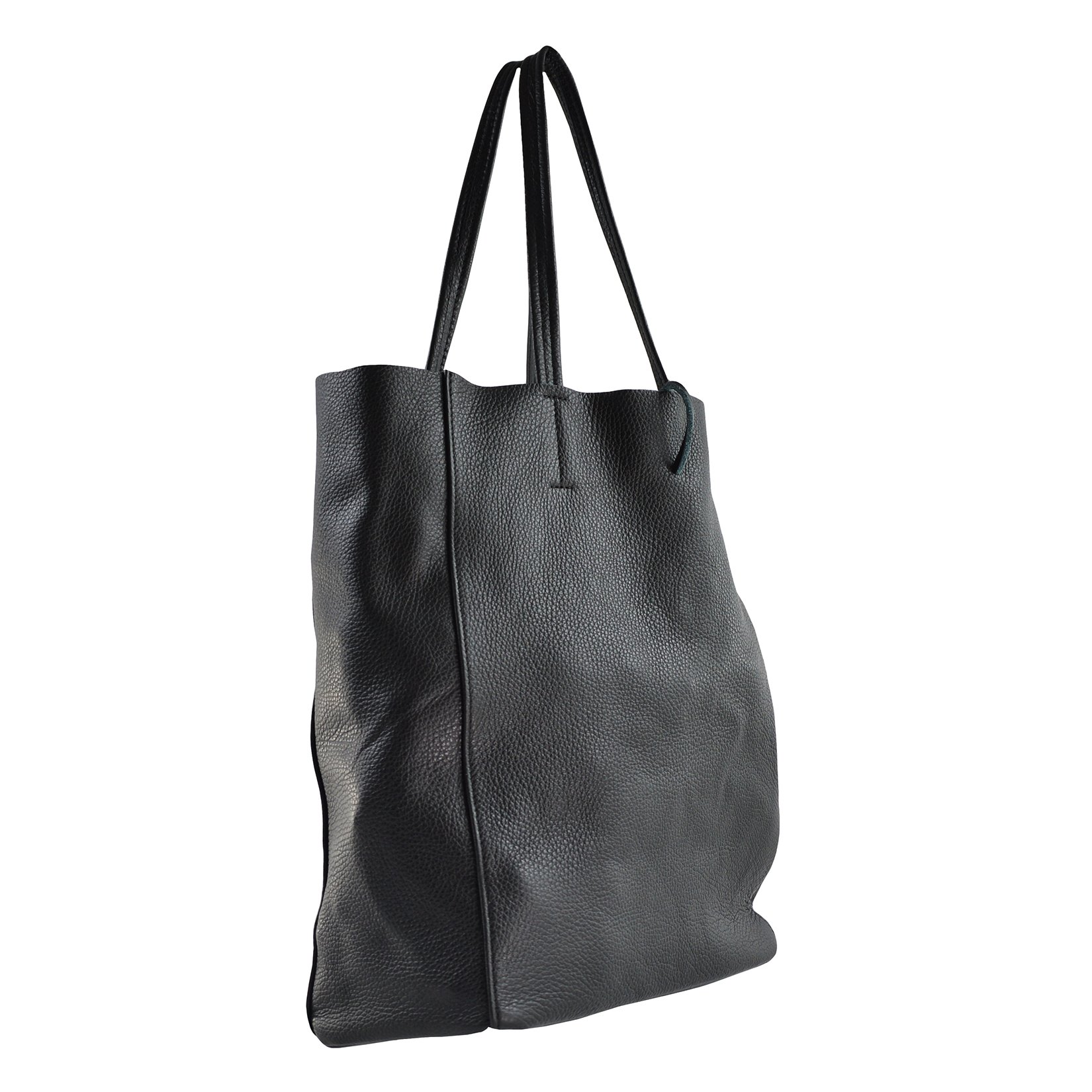 Chicca Borse CTM Borsa a sacca da donna in vera pelle morbida made in Italy - 33x35x15 Cm