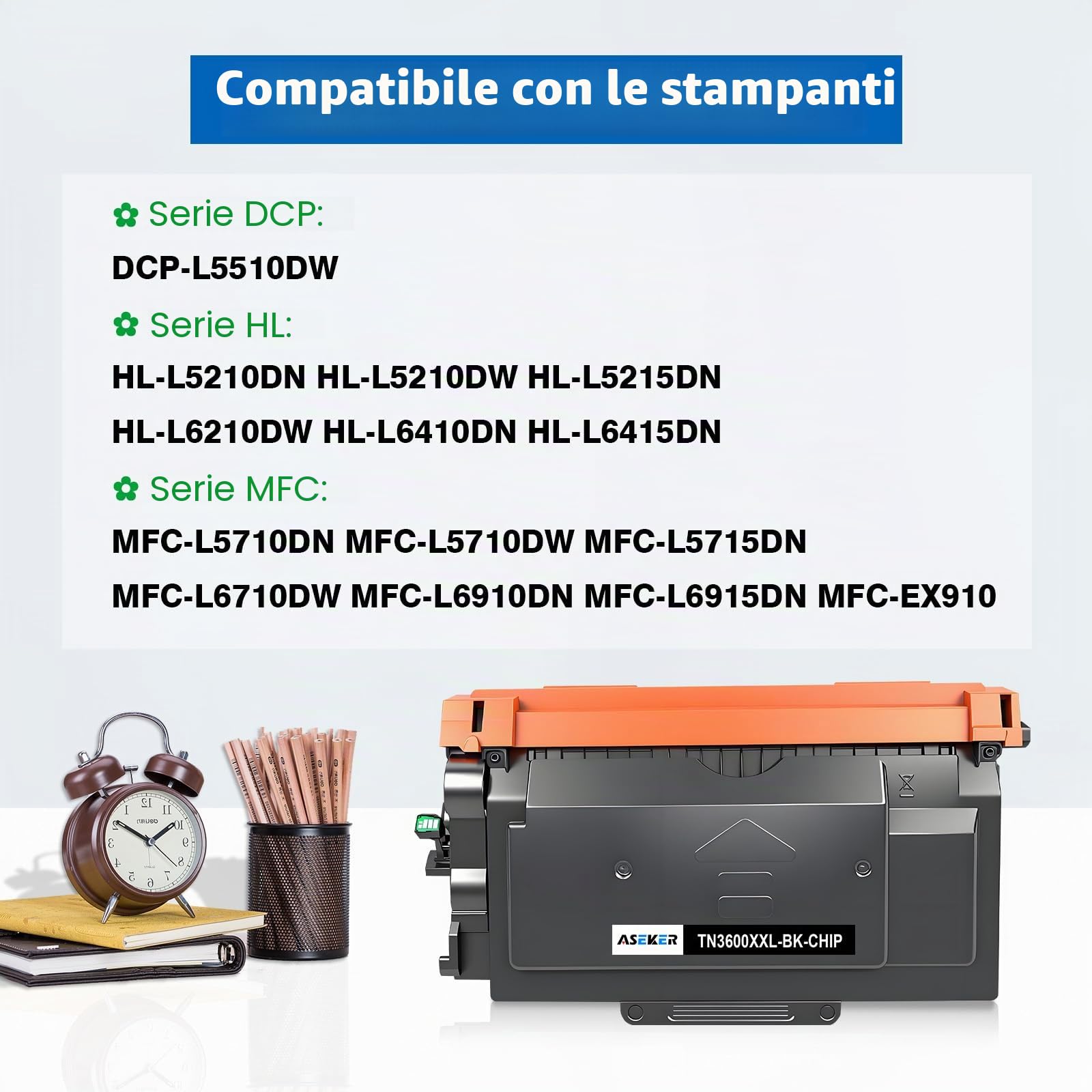 TN3600XXL TN-3600XXL Toner di Cartuccia Compatibile per Brother | TN3600 TN-3600 TN3600XL TN-3600XL HL-L5210DN L5210DW L5215DN L6210DW L6410DN L6415DN MFC-L5710DN L5715DN L6710DW L6910DN