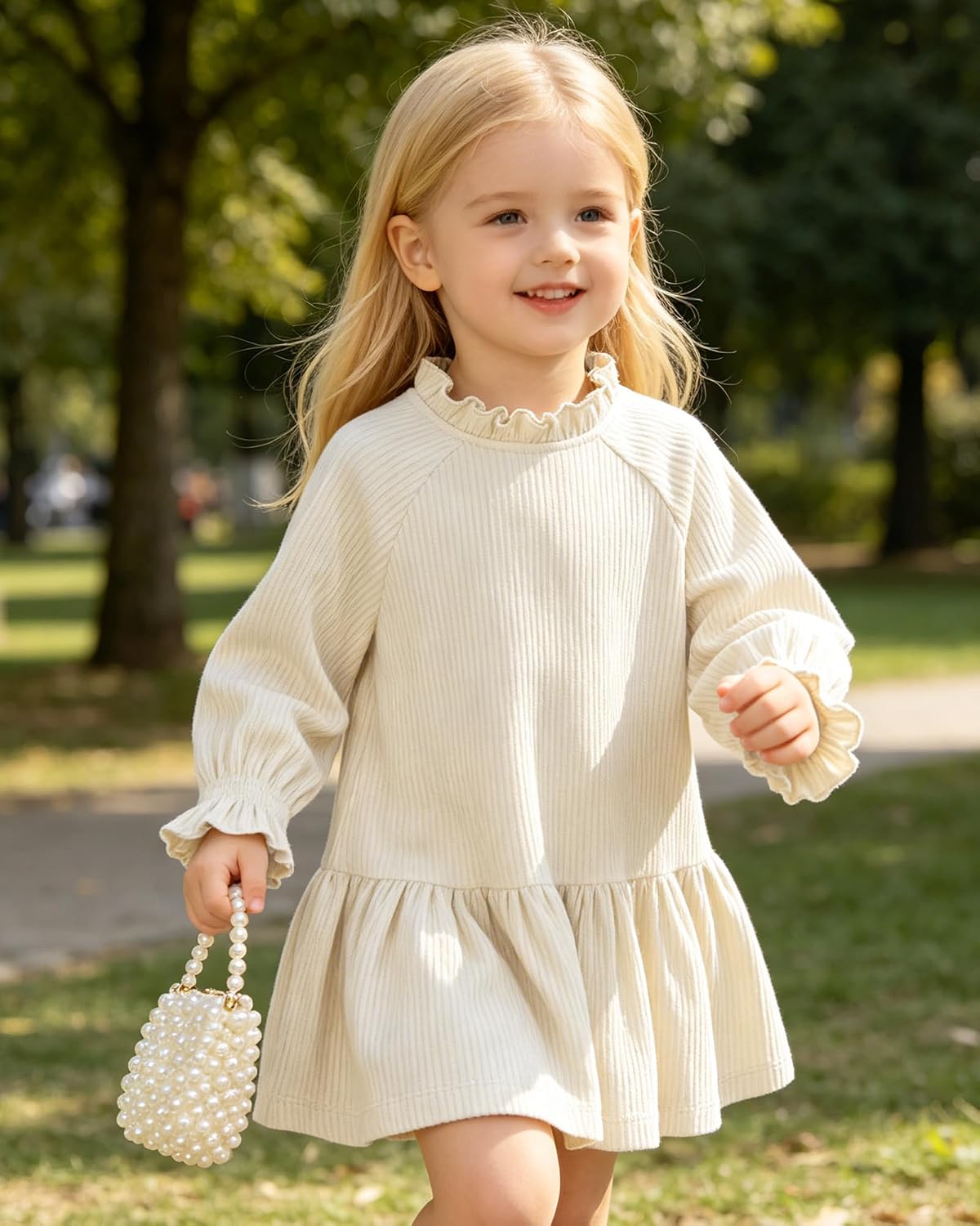 Toddler Baby Girl Dress Fall Outfits Knit Long Sleeve 1-5T image 3