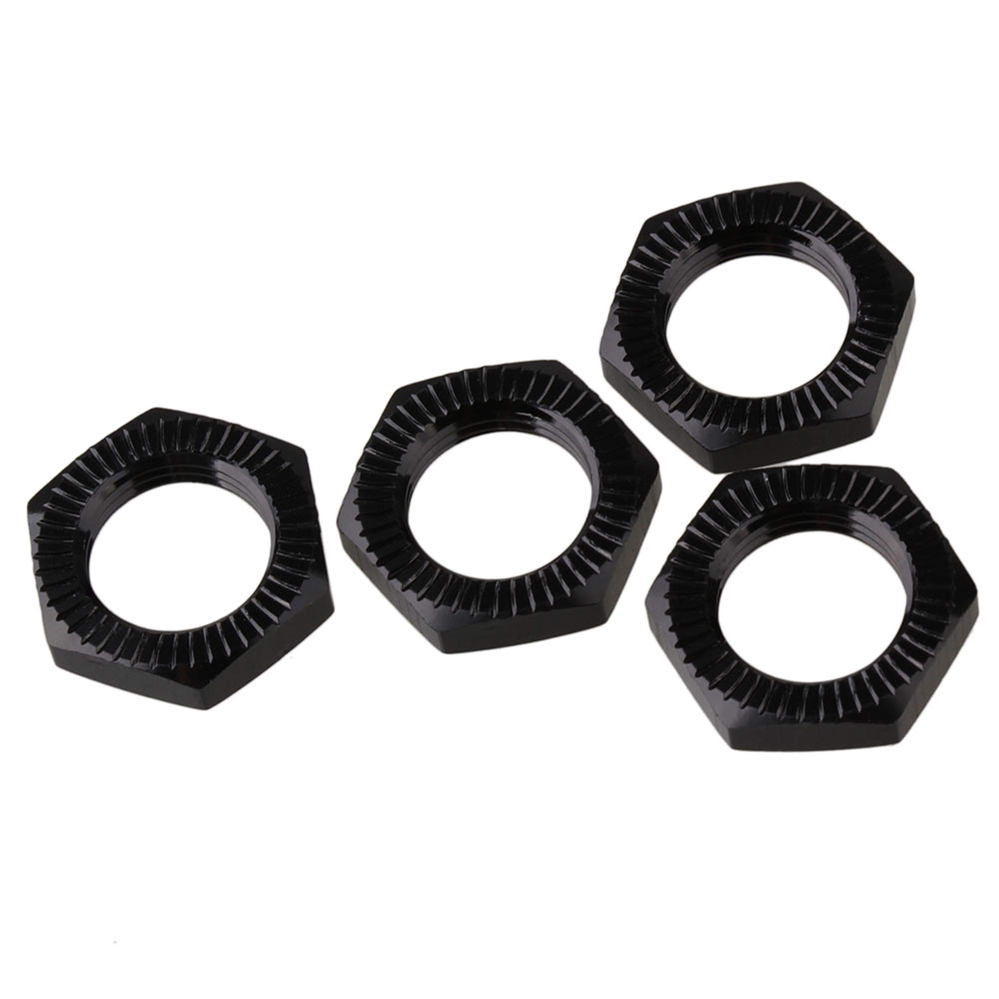 Mxfans4pcs fits RC 1/8 Model Car 17MM Aluminum Alloy Wheel Hex Hub Nut N10169 Black
