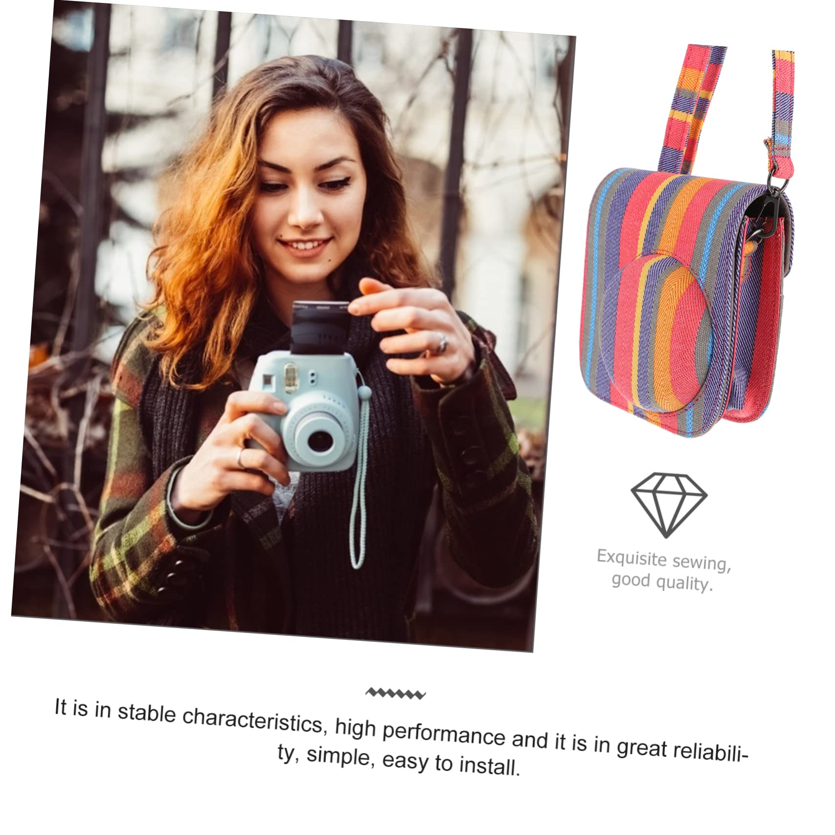 Abaodam 2pezzi Custodia Tela Per Fotocamera Istantanea Compatibile Con Mini Design Unico e Rimovibile Per Eventi Escursioni e Uso Quotidiano