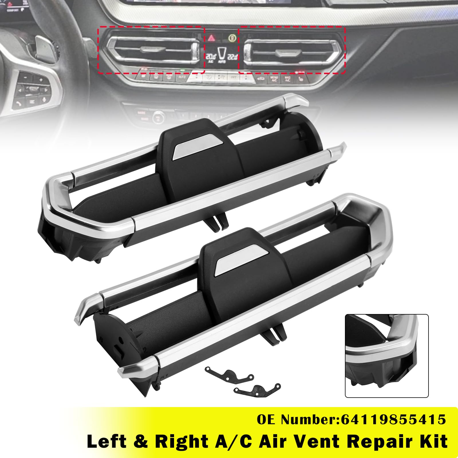 Linke & Rechte Klimaanlage Lüftung Reparatur Kit 64119855415 für BMW 1er F40 2020-2022 für 2er F44 2020-2022 für 3er G20 G28 2019-2022 für 4er G26 2020-2022 für X3 X4 G01 G02 2022