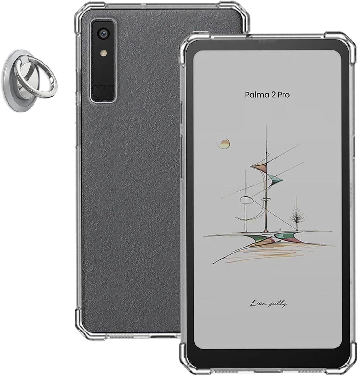 for BOOX Palma 2 Pro 6.13inch Case,Kindle Scribe,Slim & Lightweight Soft TPU Anti-Scratch Back with Shockproof Impact Resistant Raised Edge -Transparent