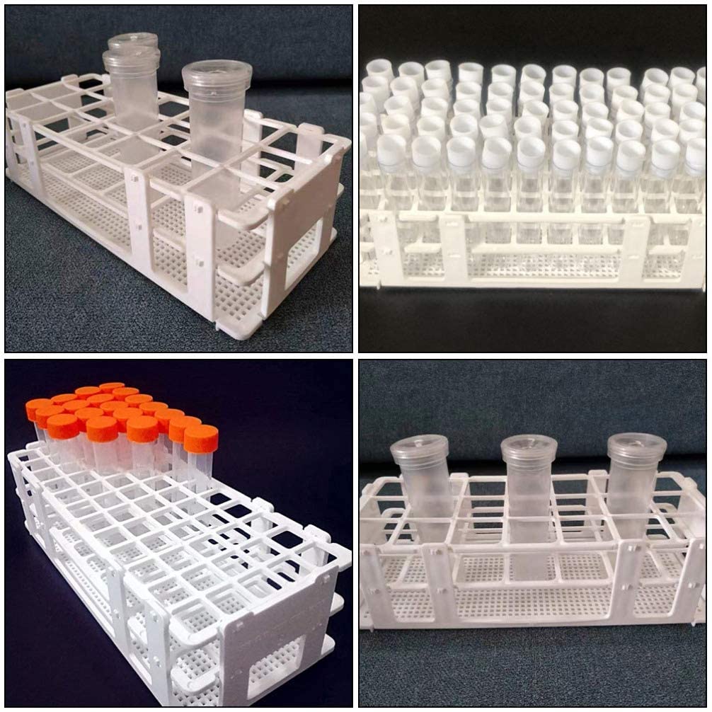 QUNINE 61 Supporti per portaprovette in plastica Trasparente per provette per esperimenti scientifici, Forniture di Laboratorio Scolastico