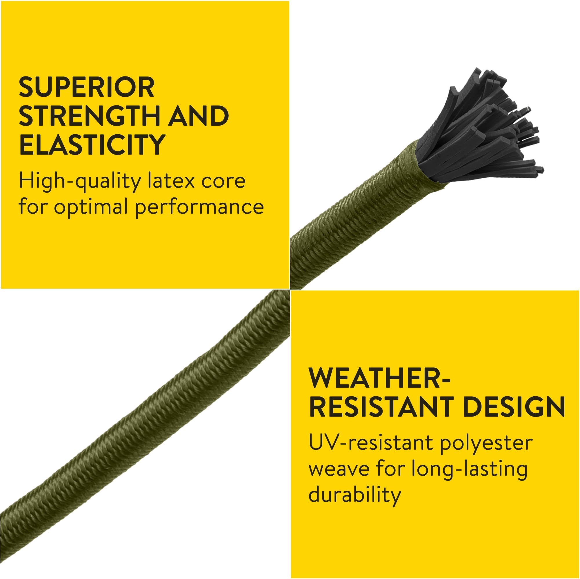 PRETEX Corda Elastica - Ø 5 mm x 20 m - Durevole per Teloni e Striscioni - Cinghia Portapacchi per Lavori Fai da Te e Imballaggio - Resiste alle Intemperie e ai Raggi UV - Verde