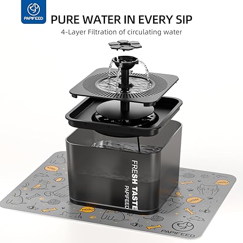 Miniatura 6 de PAPIFEED Juego de alimentador automático para gatos de 3 litros y dispensador de agua de 3 L, cuenco de acero inoxidable, alimentador WiFi para