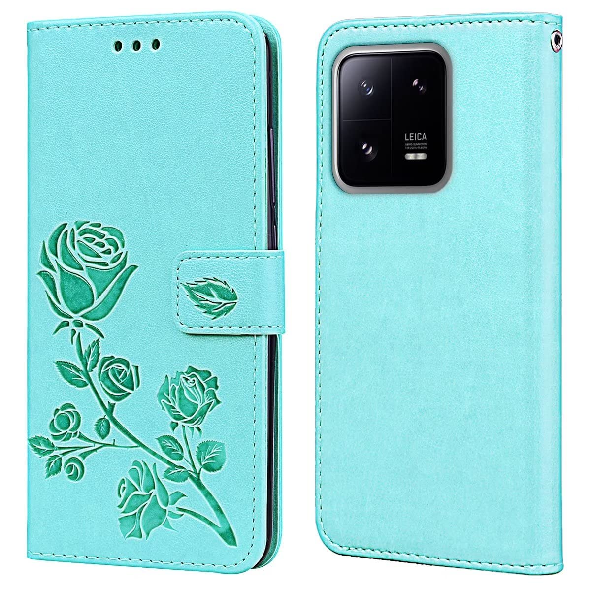 RankOne Custodia Portafoglio in Pelle per Realme 12 (4G) / Realme 12+ 5G / Realme 12Plus 5G (6.67 Inches), con Porta Carte Motivo Rosa Design Cover Folio Flip Case - Oro Rosa