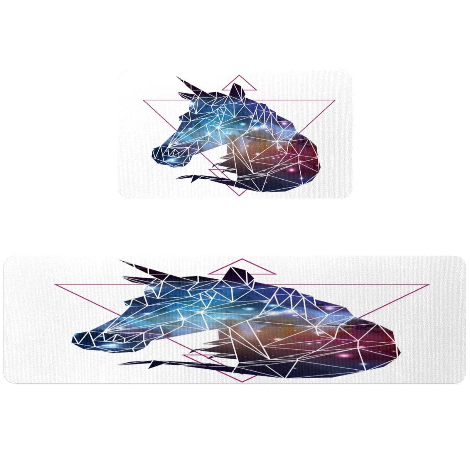 Lot de 2 tapis de cuisine antidérapants lavables et absorbants design