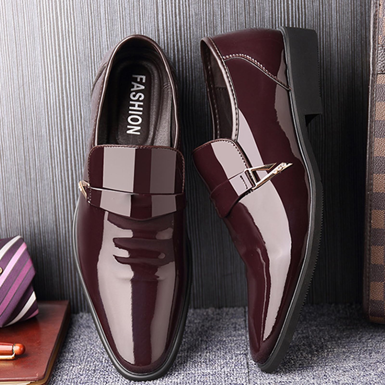 Scarpe da Mocassini da Uomo a Punta Senza Lacci | in pelle, eleganti, antiscivolo, feste, nozze, formali, ufficio, Oxford, feste, all'aperto