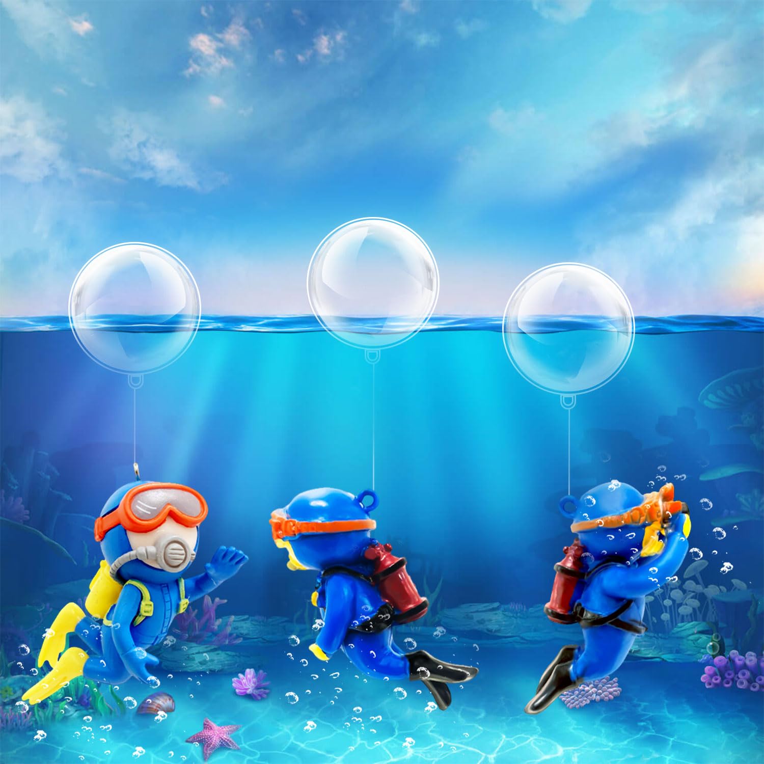 BendJoy® 3Pcs Floating Aquarium Diver Cartoon – Cute PVC Aquarium Decorative Items and Toys for Fish Tank and Turtle Tank (B0DFPT1G7C) Amazon Price History, Amazon Price Tracker