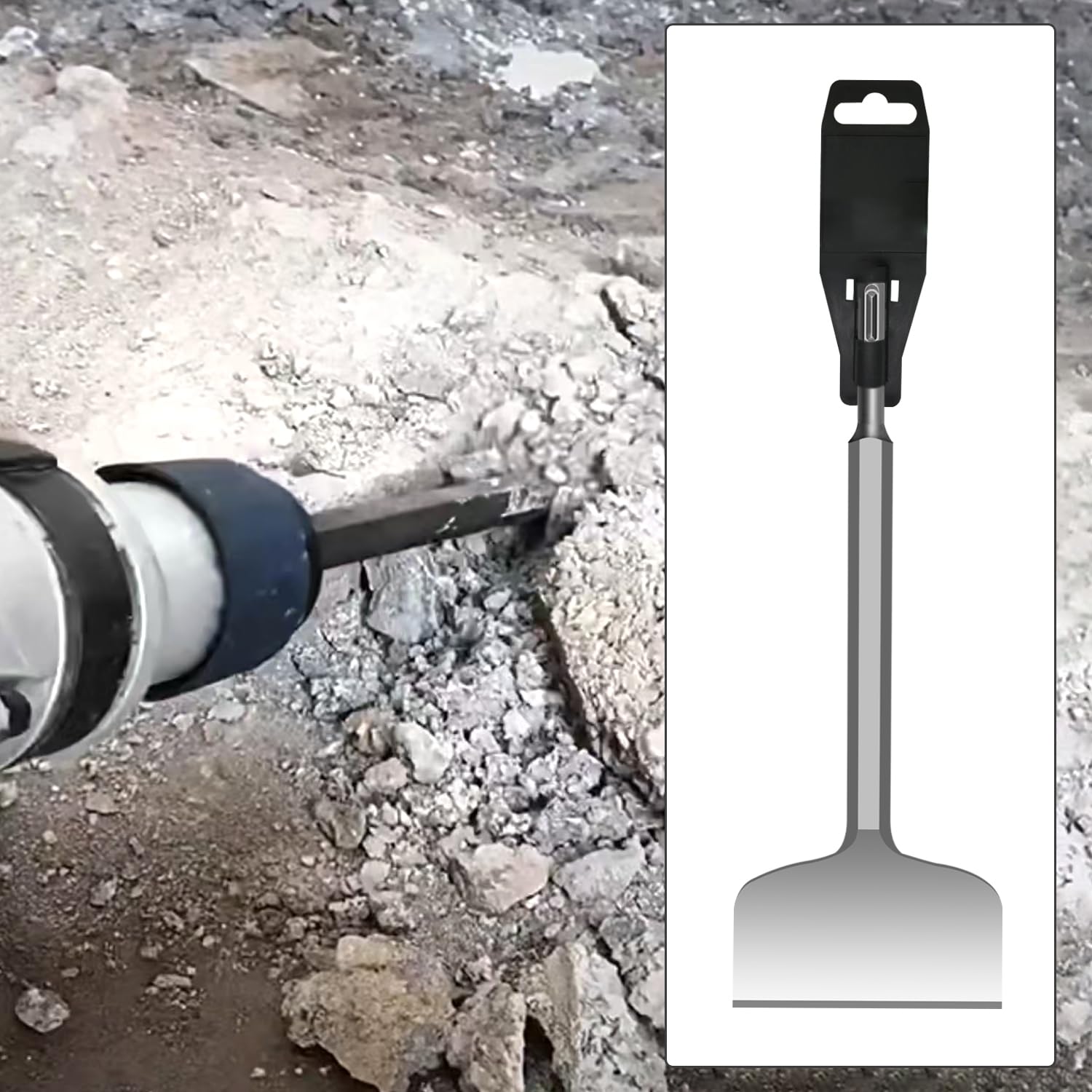 SDS PLUS - Scalpello per piastrelle, 165 x 75 mm, scalpello piatto 280 x 100 mm, scalpello SDS di alta qualità per lavori standard in calcestruzzo/blocco (2 pezzi)