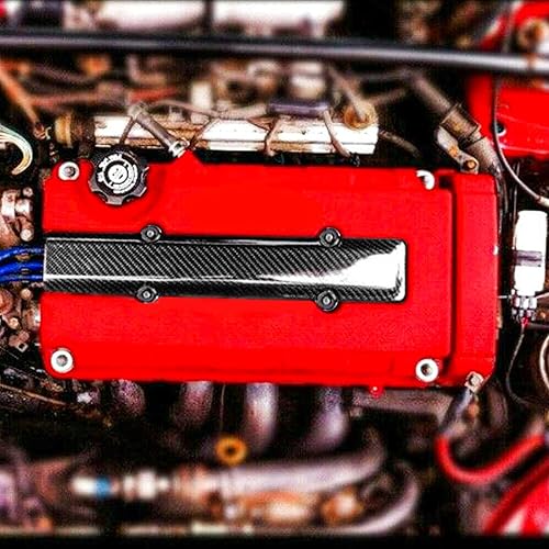 Miniatura 5 de x xotic tech Cubierta de inserción de bujía de válvula de motor Serie B, estilo de fibra de carbono, compatible con Honda Civic B16 B18 VTEC