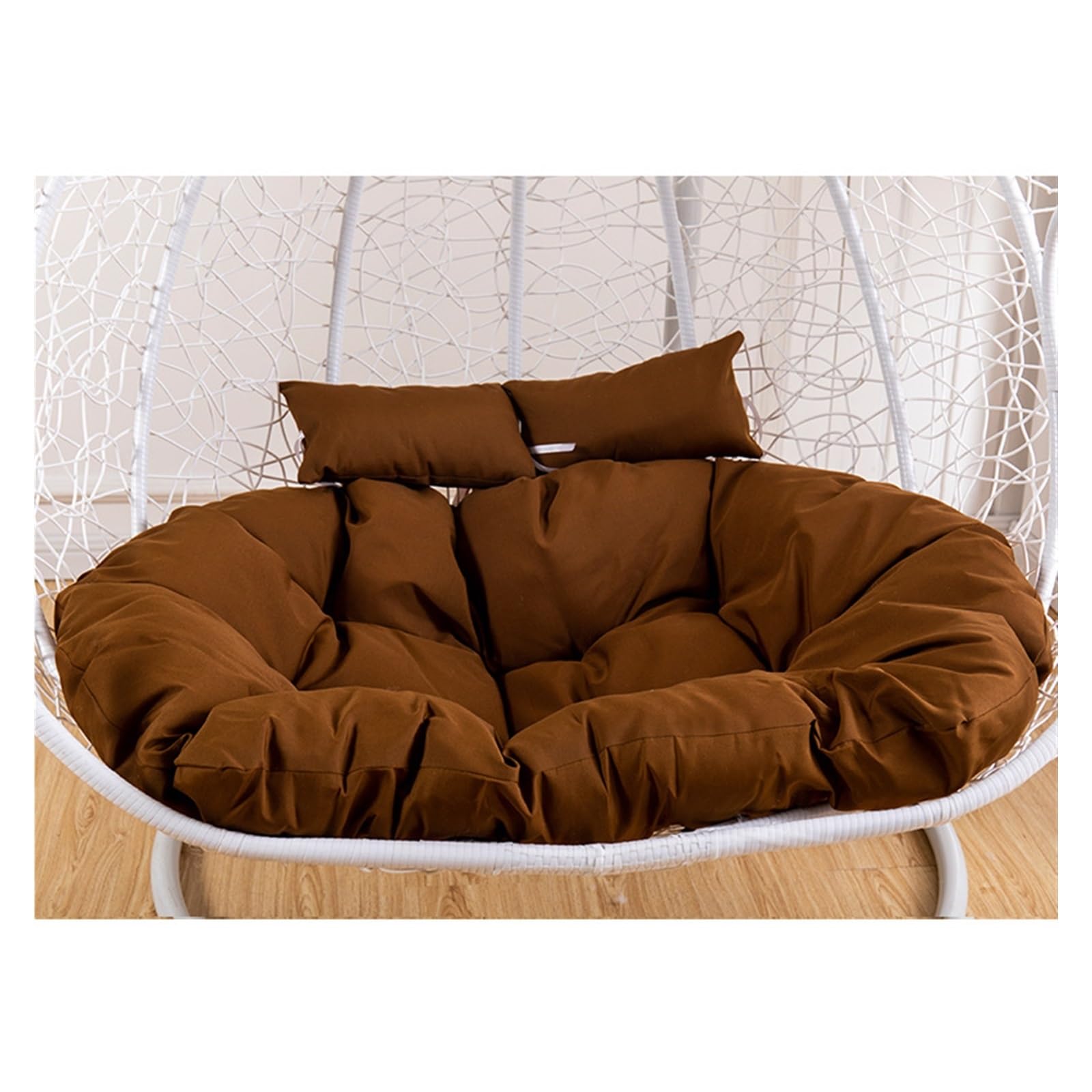 Meiiron Double Egg Chair Cushion Outdoor, Double Hanging Wicker Rattan Egg Swing Cushion Replacement, 2 Person Hanging Egg Hammock Chair Seat Cushion(Color 21)