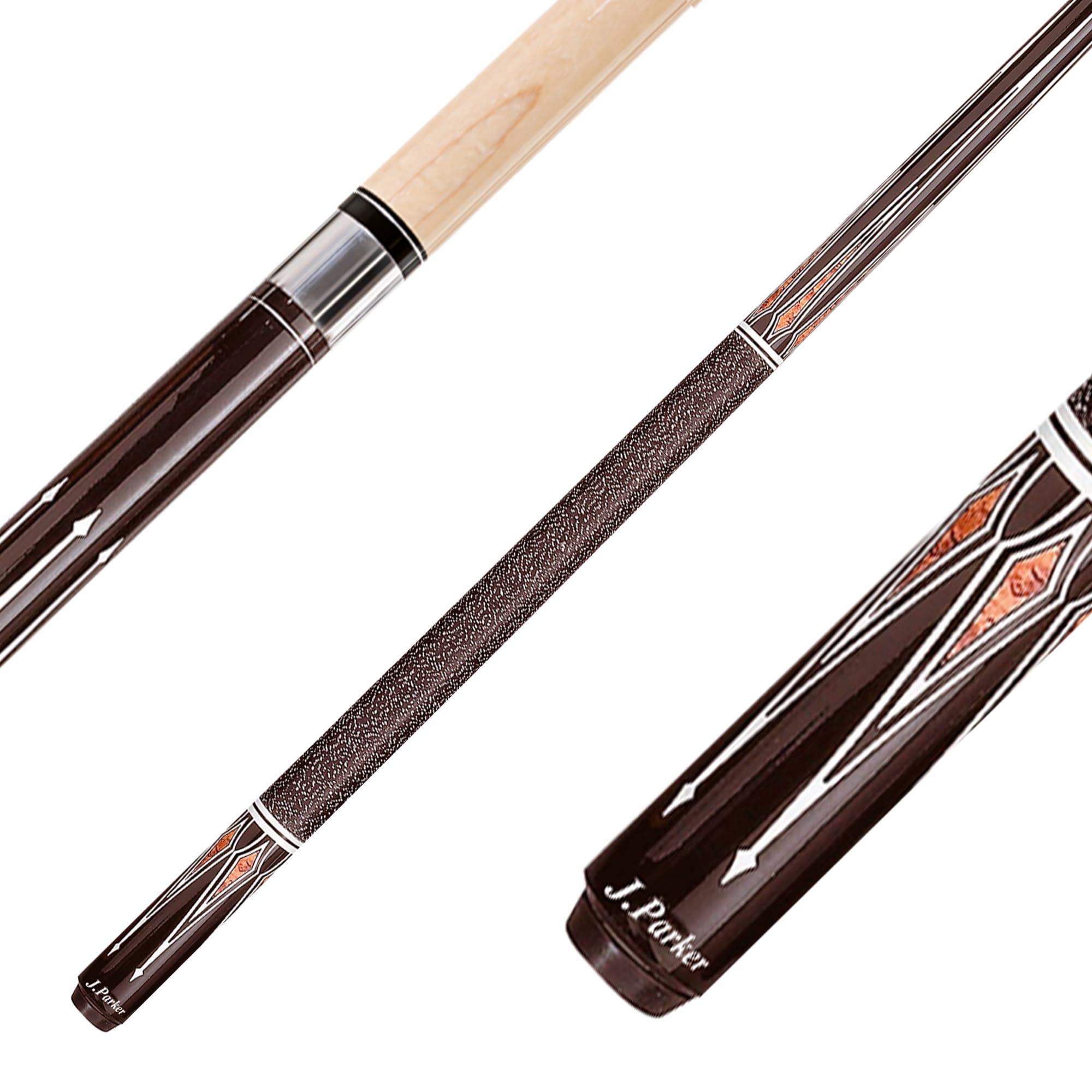 Parker Billardqueue JP-Serie, 2-TLG.Profi-Cue, hochwertiges Ahornholz und Leinenwicklung Griffbereich, 12,75 mm Mehrschichtleder, Quick-Joint Gewinde, inkl. Gewindeschutz, 7 Modelle