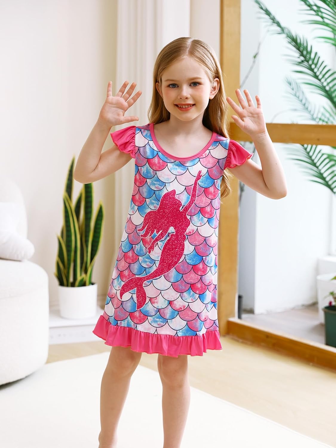 WonderBabe Girls Nightgowns Unicorn Pajamas for girl Mermaid Sleepwear Toddler Nightgown Night Sleep Dress Clothes - Image 2