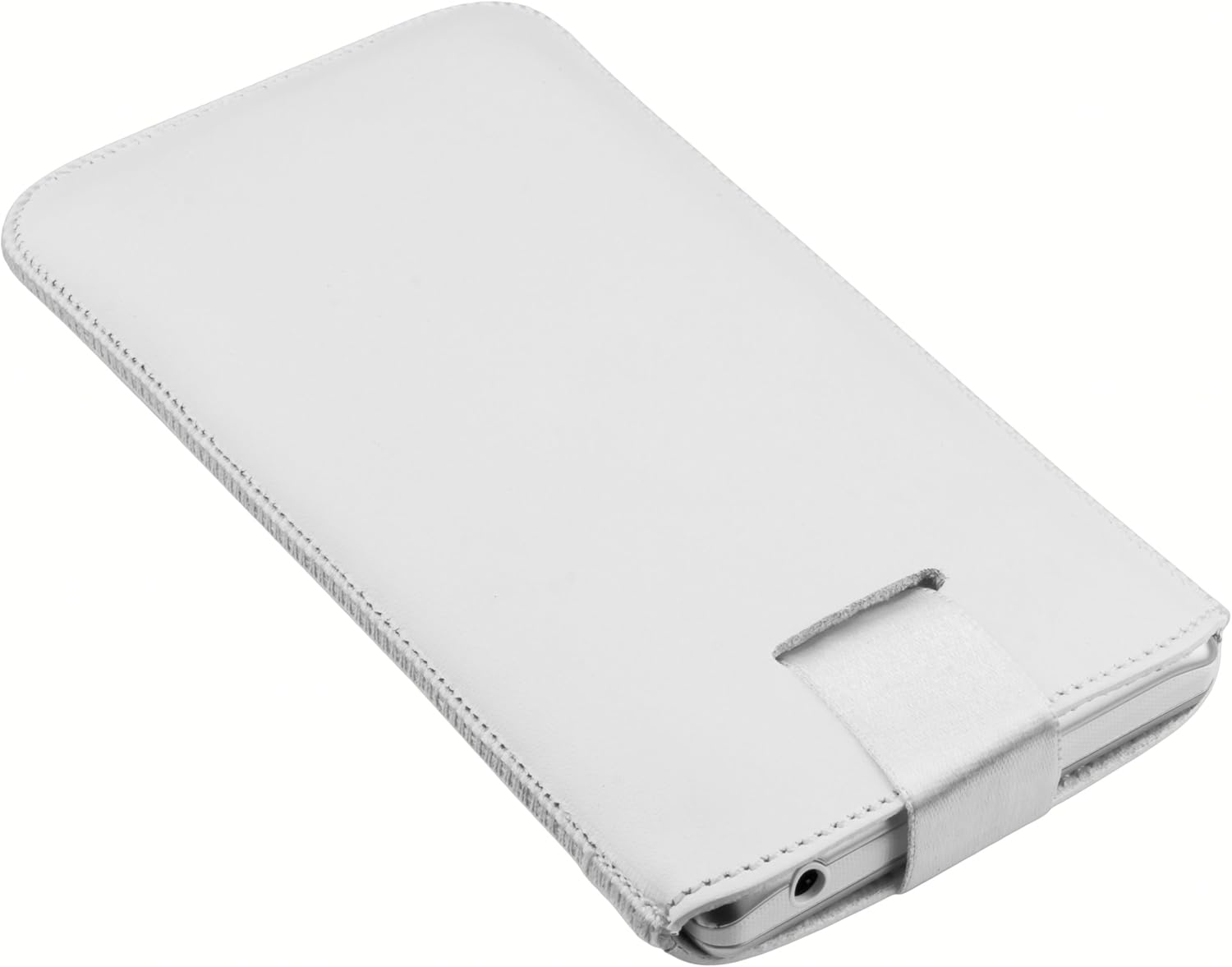 mumbi Mobile Phone Case Real Leather with Pull-Up Tab for LG P760 Optimus L9 White