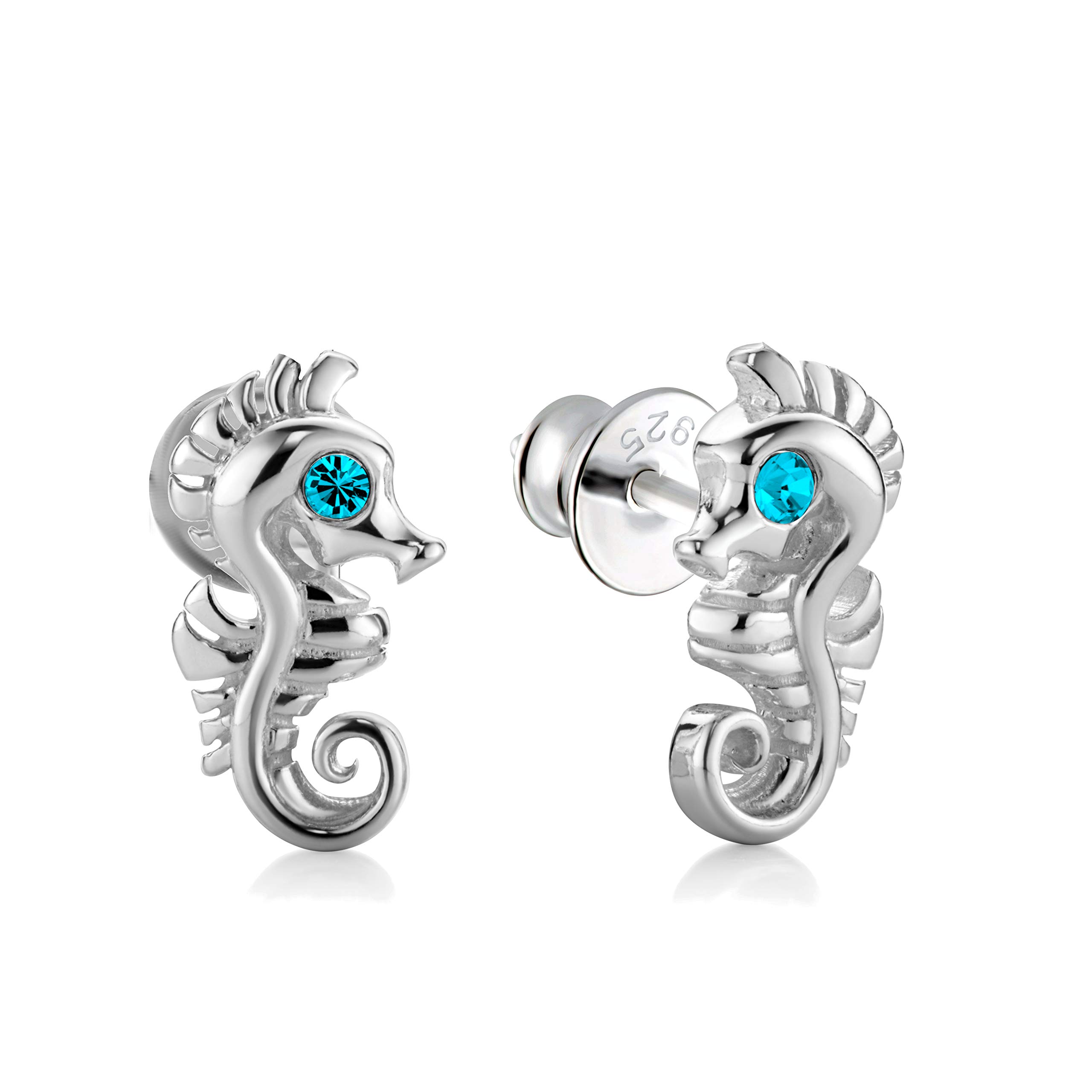 butterfly Chica Pendientes de Mujer Plata ley 925 Rojo Caballitos mar Originales Swarovski Elements Embalaje Ecológico Bolsa Joyas