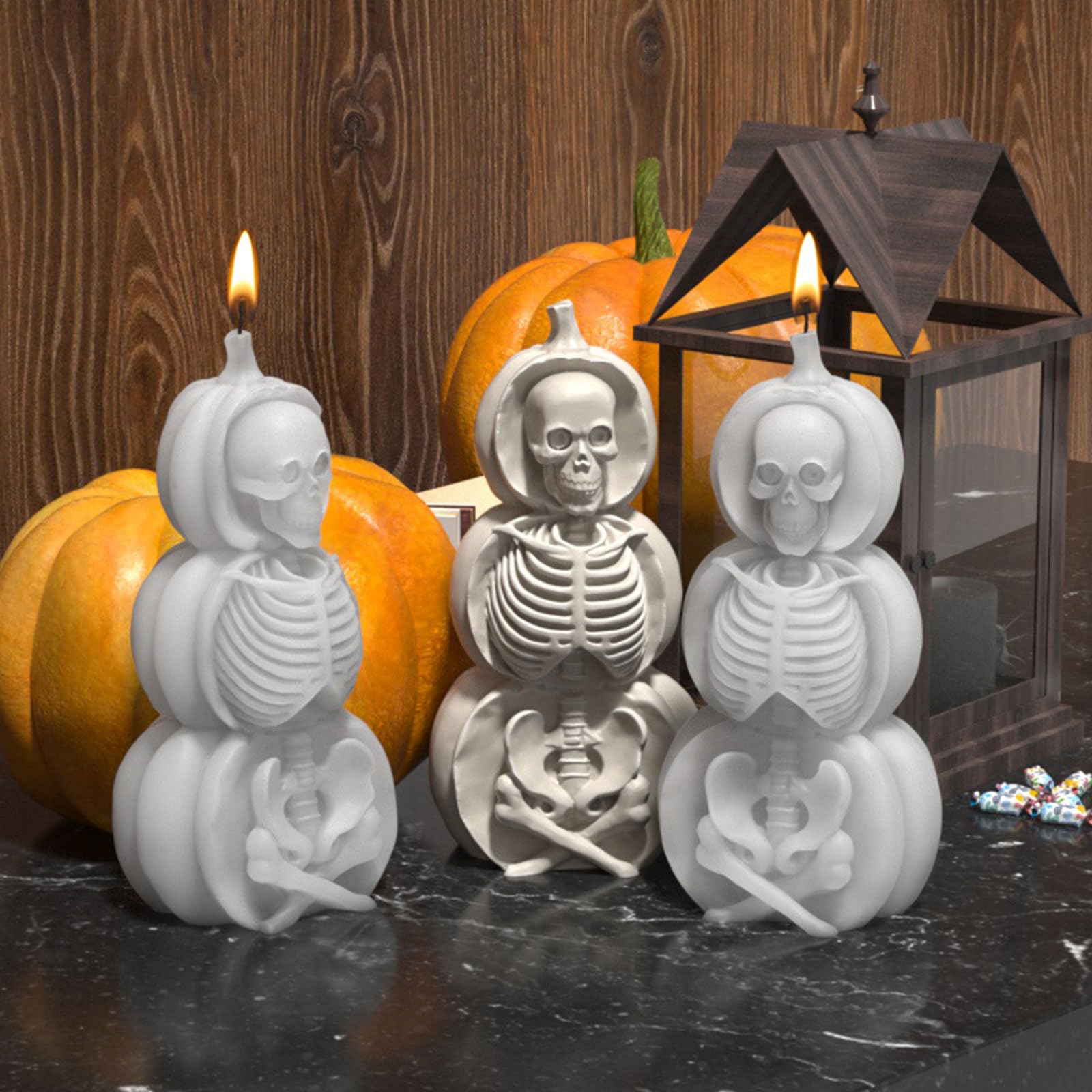 2 Pièces Moule à Bougies,Halloween Ghost Moule Silicone