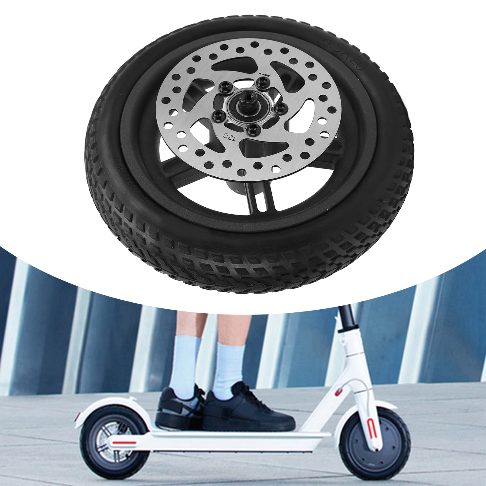 Ensemble de pneus arrière de Scooter de 8,5 Pouces, résistant aux crevaisons en Caoutchouc de Pneu Solide de Scooter de 8,5 Pouces Absorbant Les Chocs pour Le Scooter électrique M365 Pro