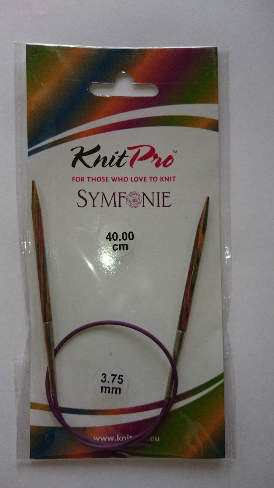 KnitPro 40 cm x 3.75 mm Symfonie Fixed Circular Needles, Multi-Color