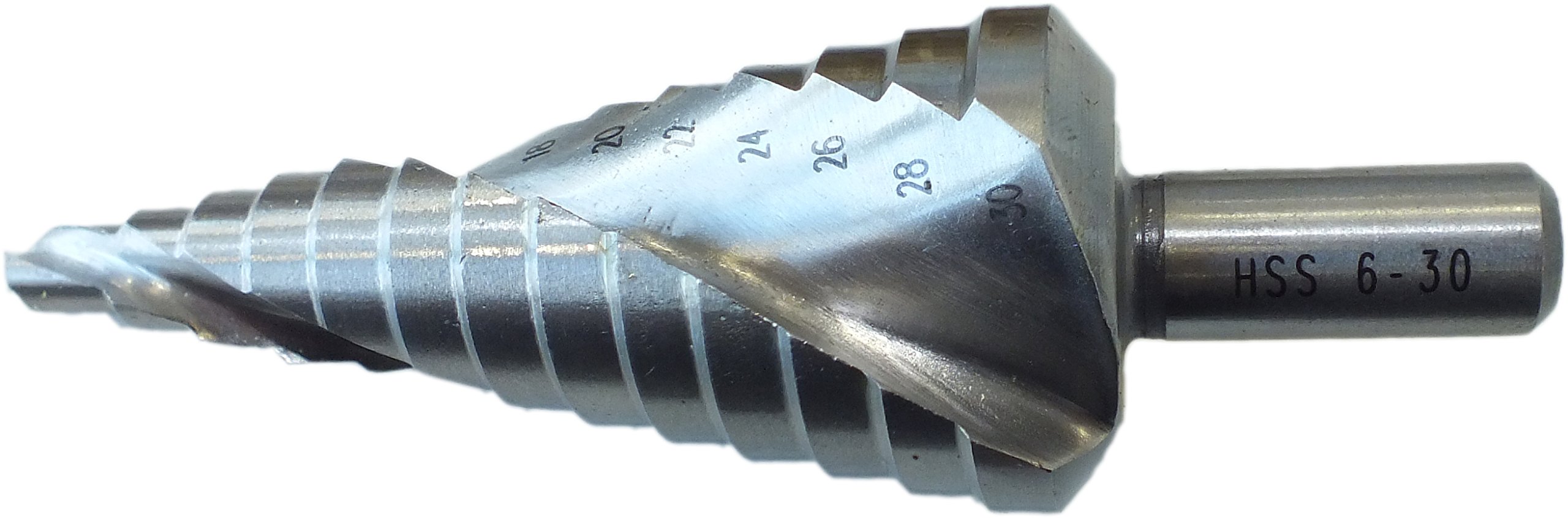 HSS wiertło stopniowe, rowkowanie spiralne, puste, rozmiar: 6-30 mm