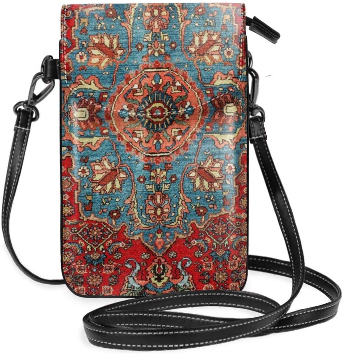 Bidjar Antique Kurdish North west Persian Rug Crossbody Purse Cell Phone Purse for Womens,Girls