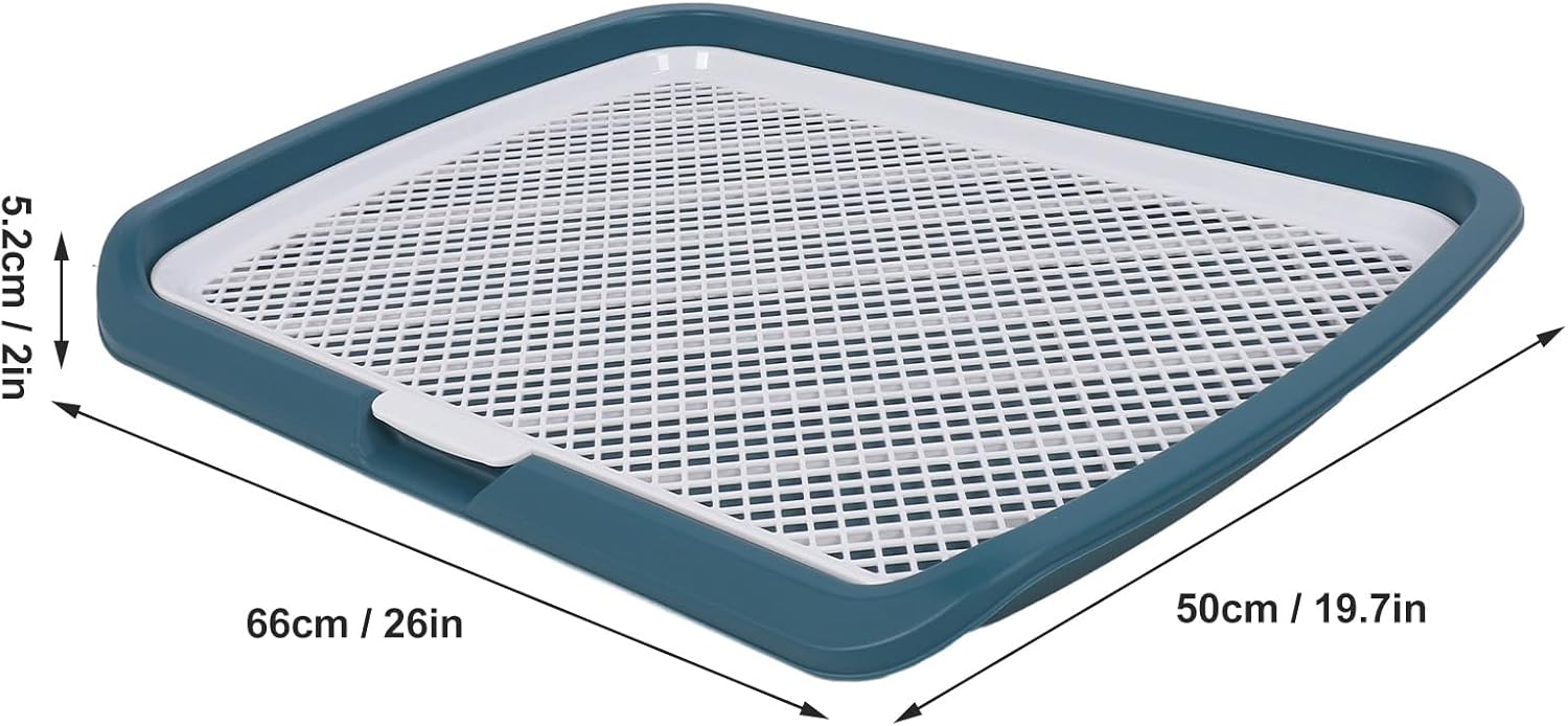 Detachable Mesh Puppy Potty Tray | Low Entry Design for Small Dogs, Pee Pad Holder to Prevent Spills and Mess (Blue)