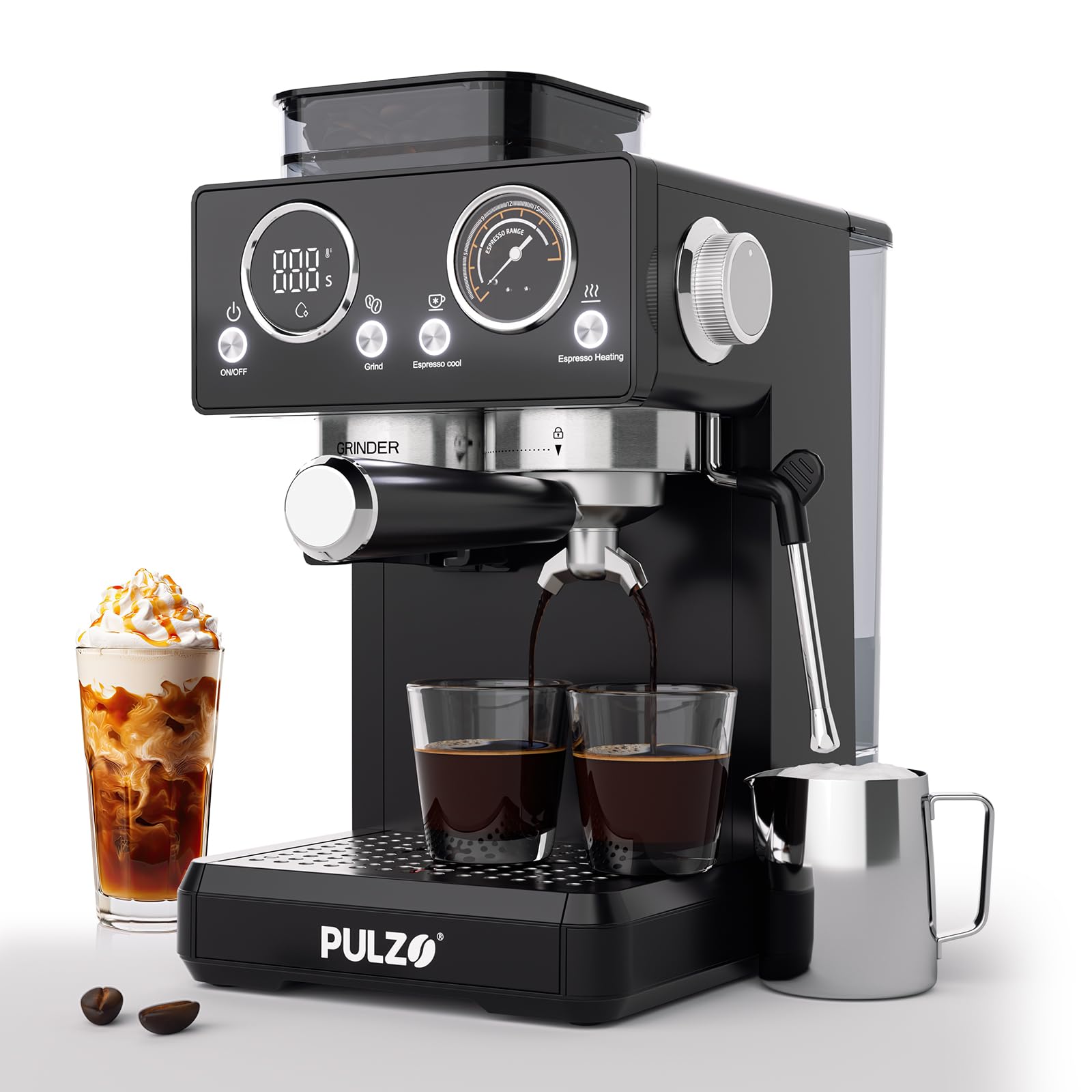 Photo 1 of PULZO Espresso Machine with Grinder, 20 Bar
