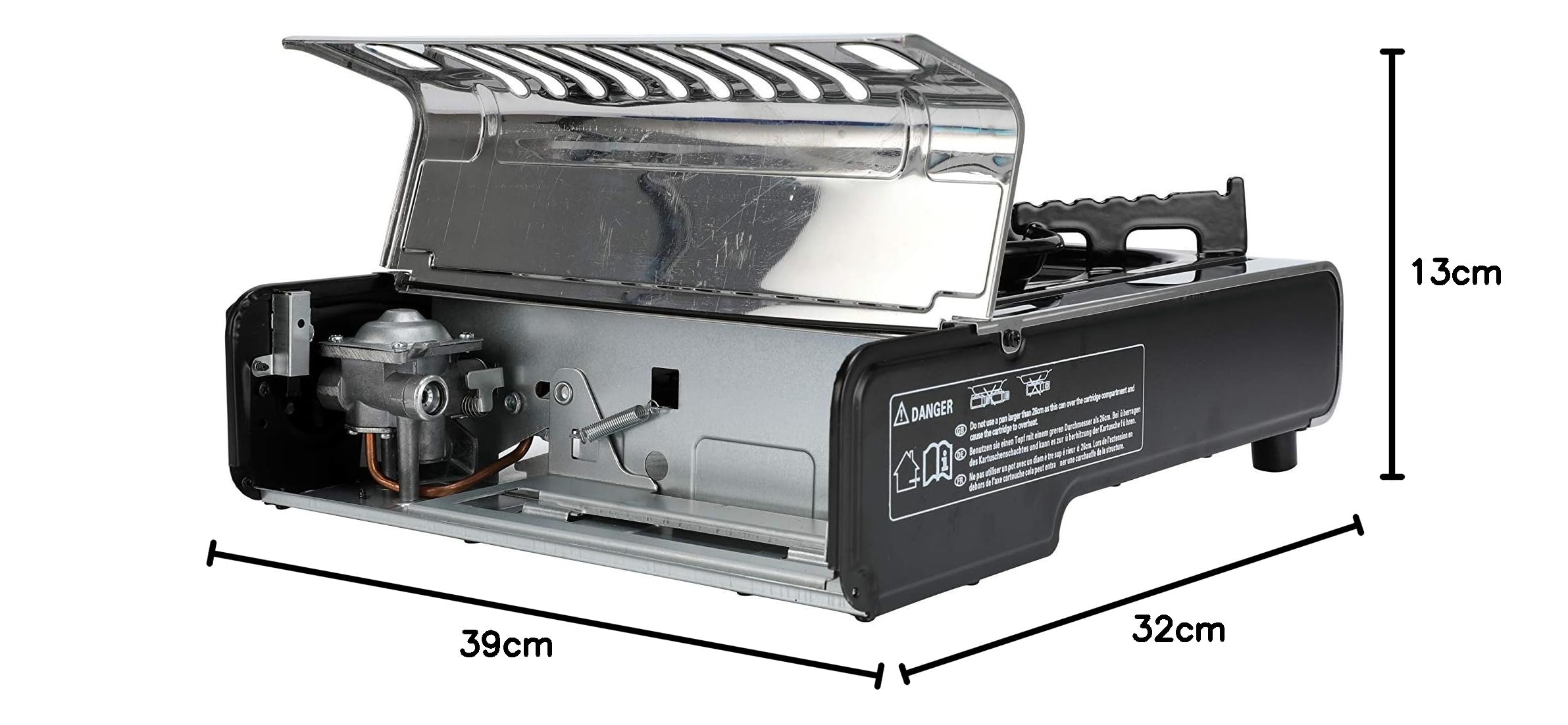 Imex tragbarer Gaskocher 2,2 kW, Campingkocher mit Tasche, geeignet für den Einsatz im Camping, Outdoor, Auto, Wohnwagen, automatische Piezo-Zündung