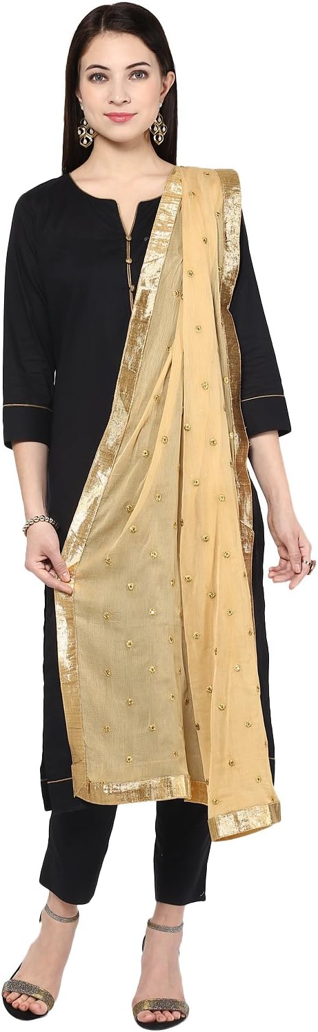 DUPATTA BAZAAR Woman's Embroidered Chiffon Dupatta Scarf Shawl Wrap Soft - Image 3