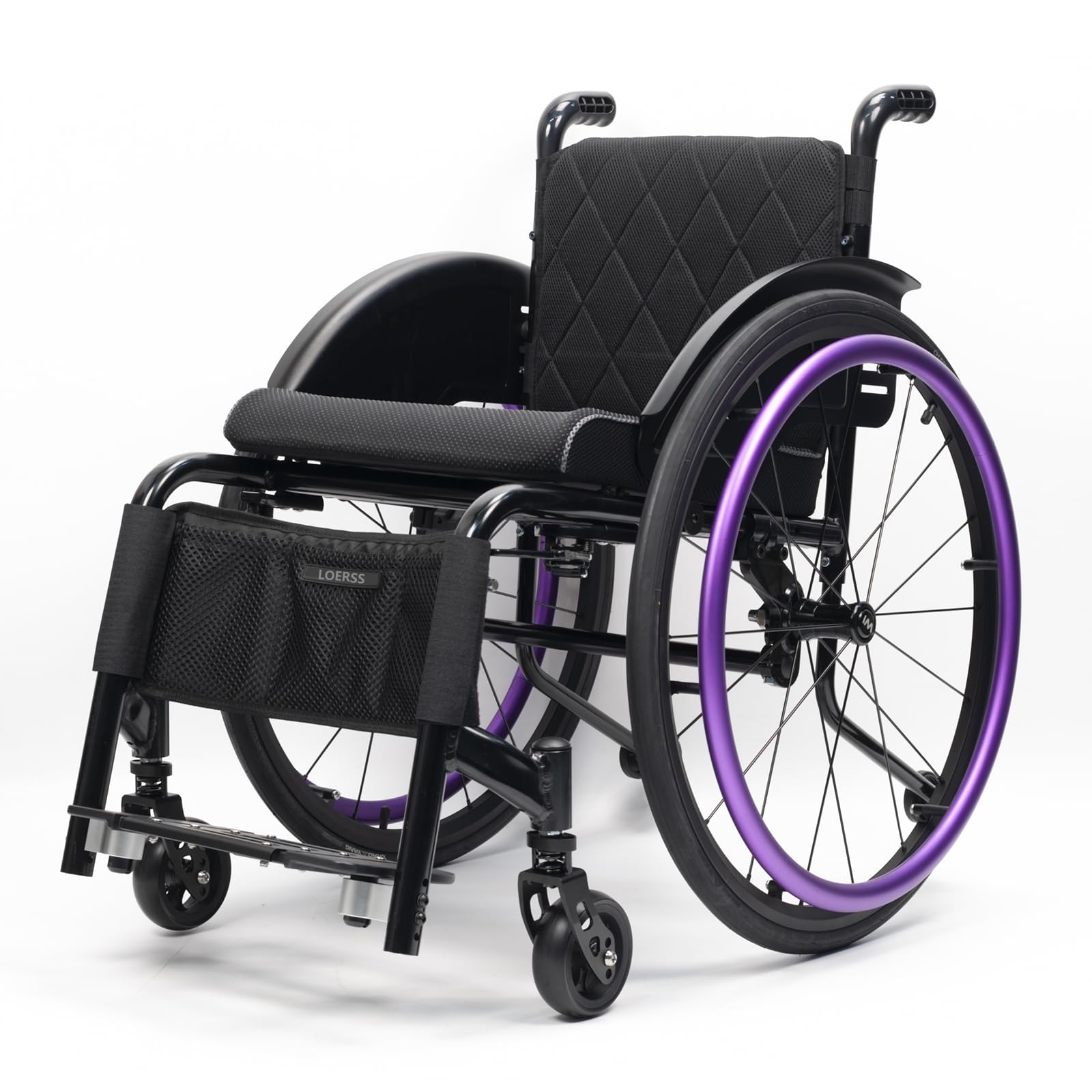 Sedia A Rotelle Sportive E per Il Tempo Libero per Adulti, Sedia A Rotelle di Trasporto Ultra Leggera, Sedia Manuale Autoproprizzata con Sedia A Rota(Size:41cm/16.1in,Color:Black)